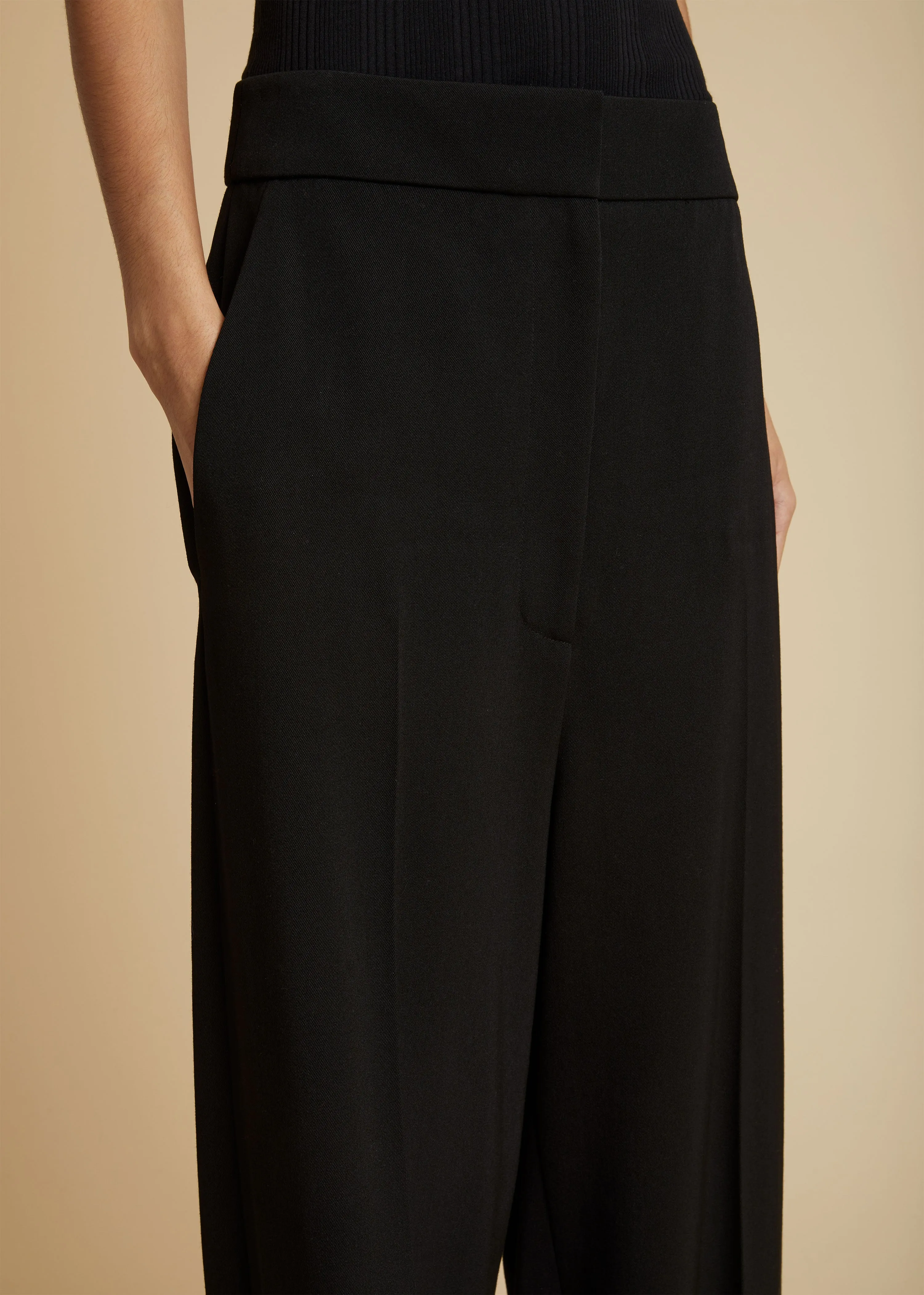 The Banton Pant in Black Wool sold by KHAITE product image thumbnail 5