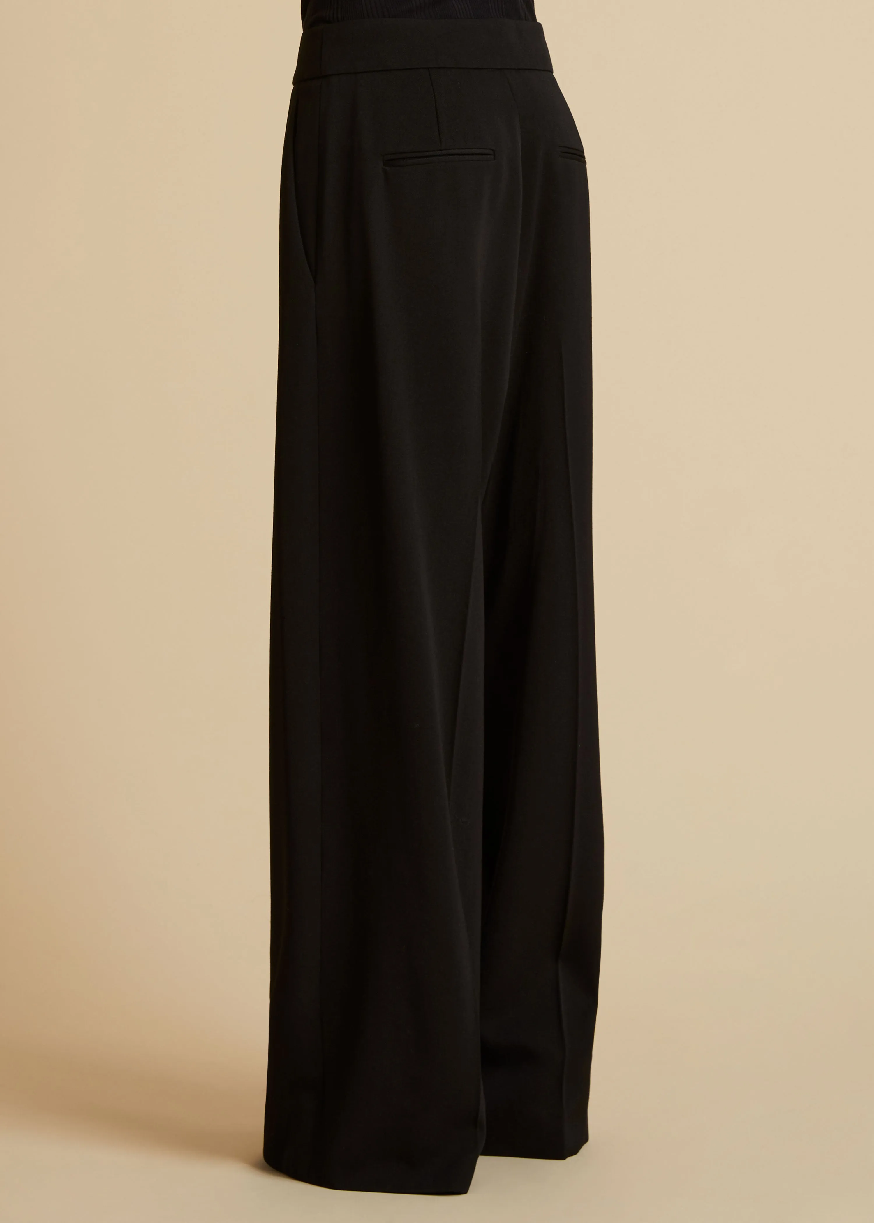 The Banton Pant in Black Wool sold by KHAITE product image thumbnail 3