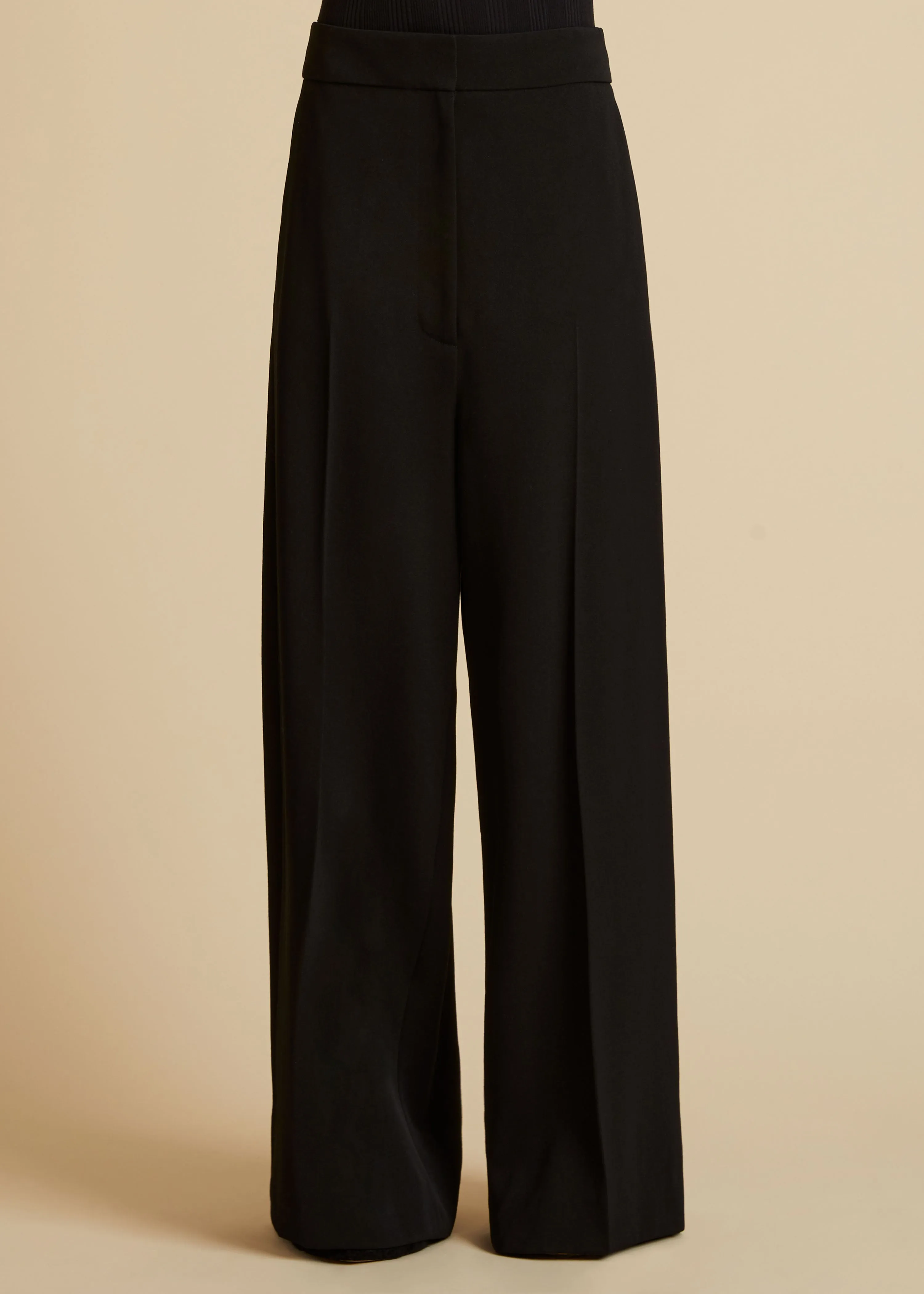 The Banton Pant in Black Wool sold by KHAITE product image thumbnail 2