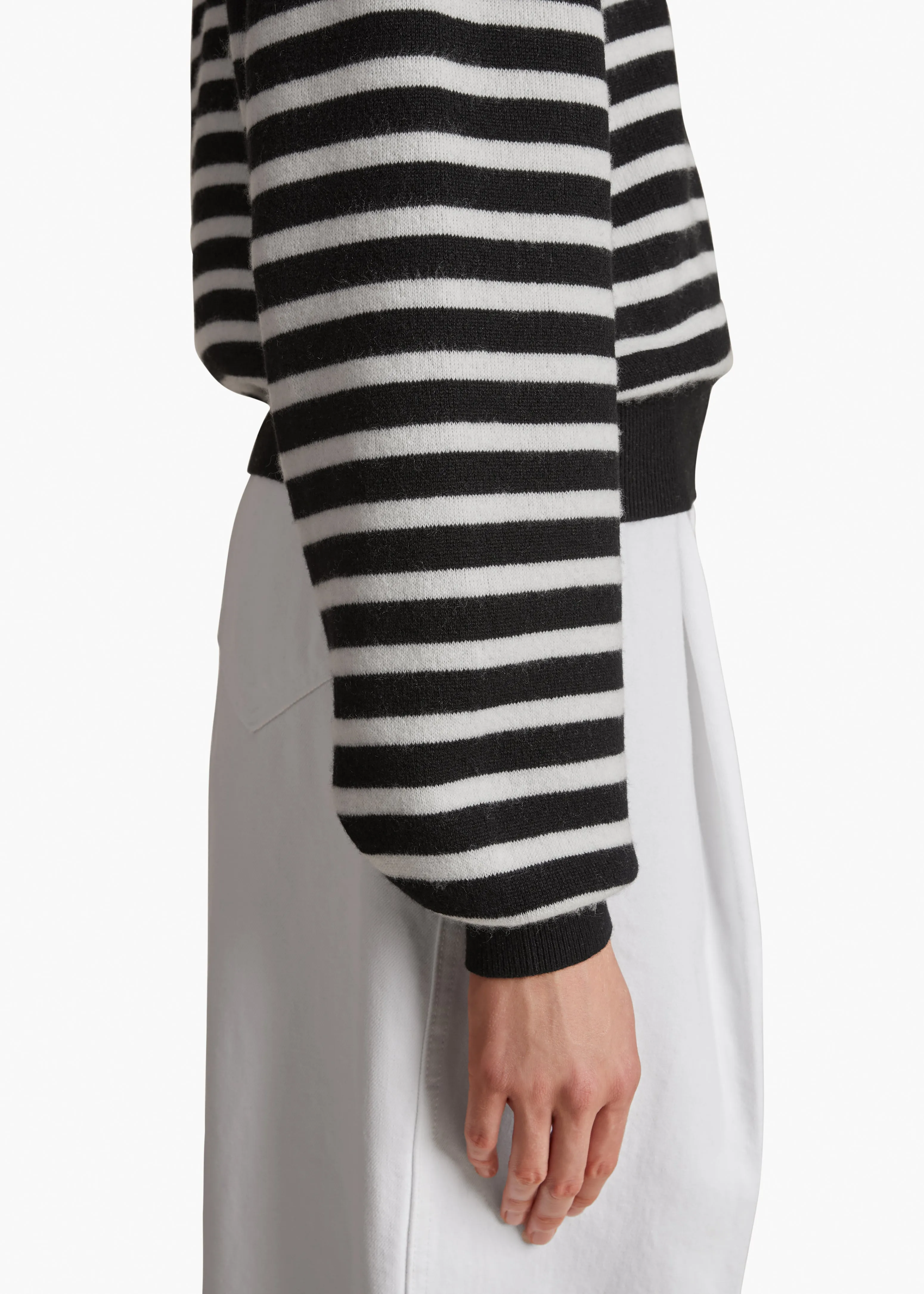 Viola Sweater in Black and Ivory Stripe sold by KHAITE product image thumbnail 5