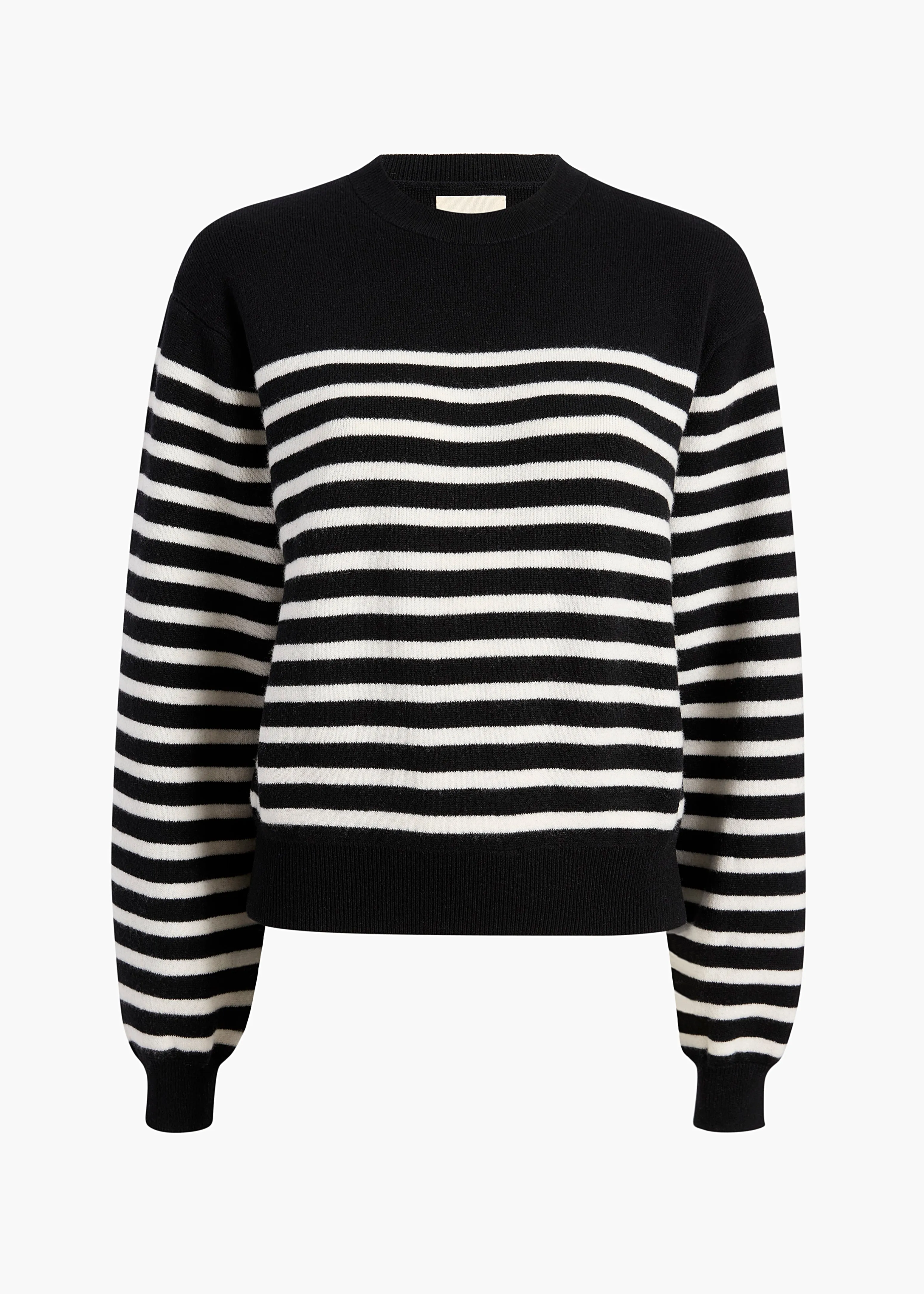 Viola Sweater in Black and Ivory Stripe sold by KHAITE