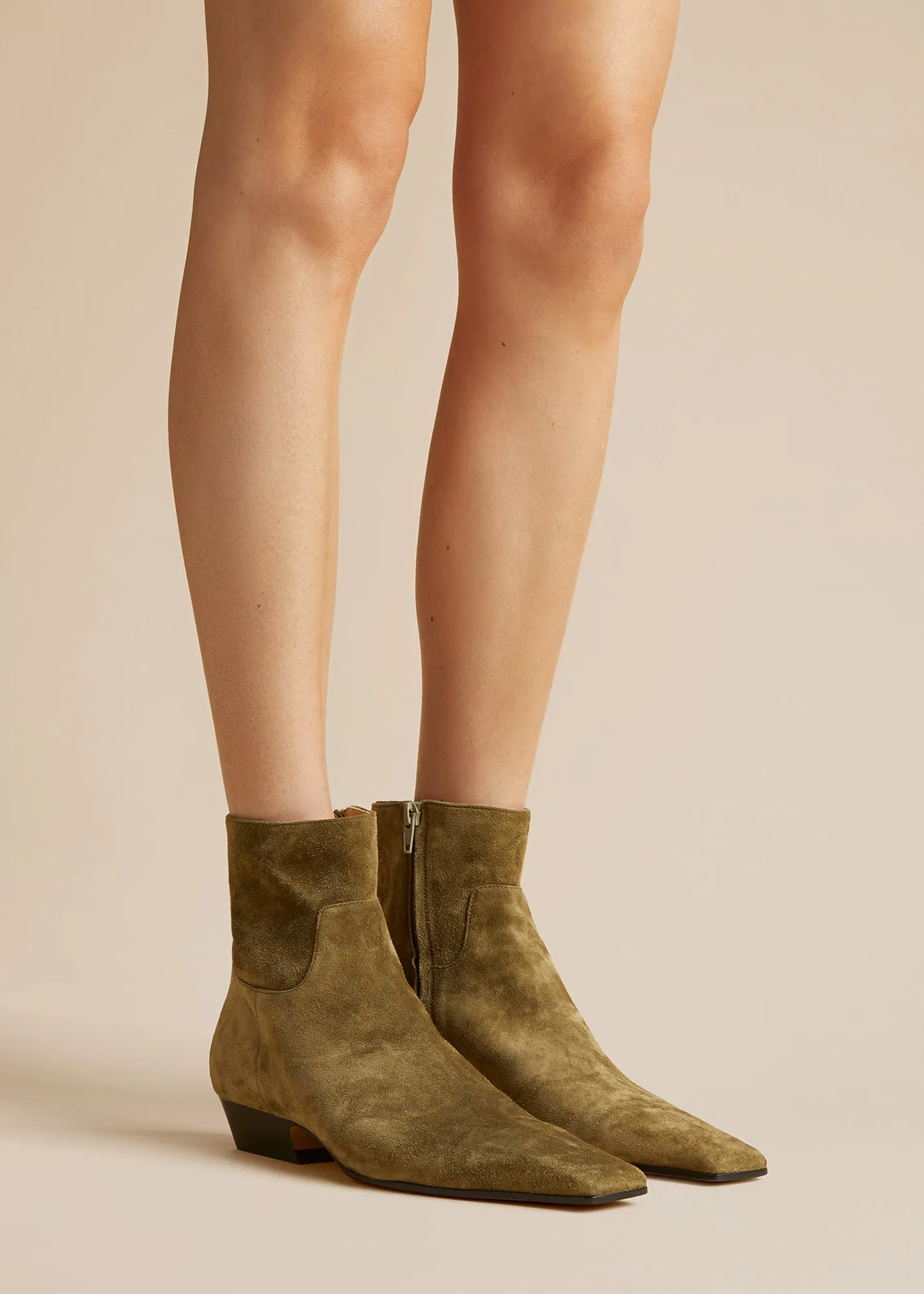 The Marfa Ankle Boot in Khaki Suede sold by KHAITE product image thumbnail 4