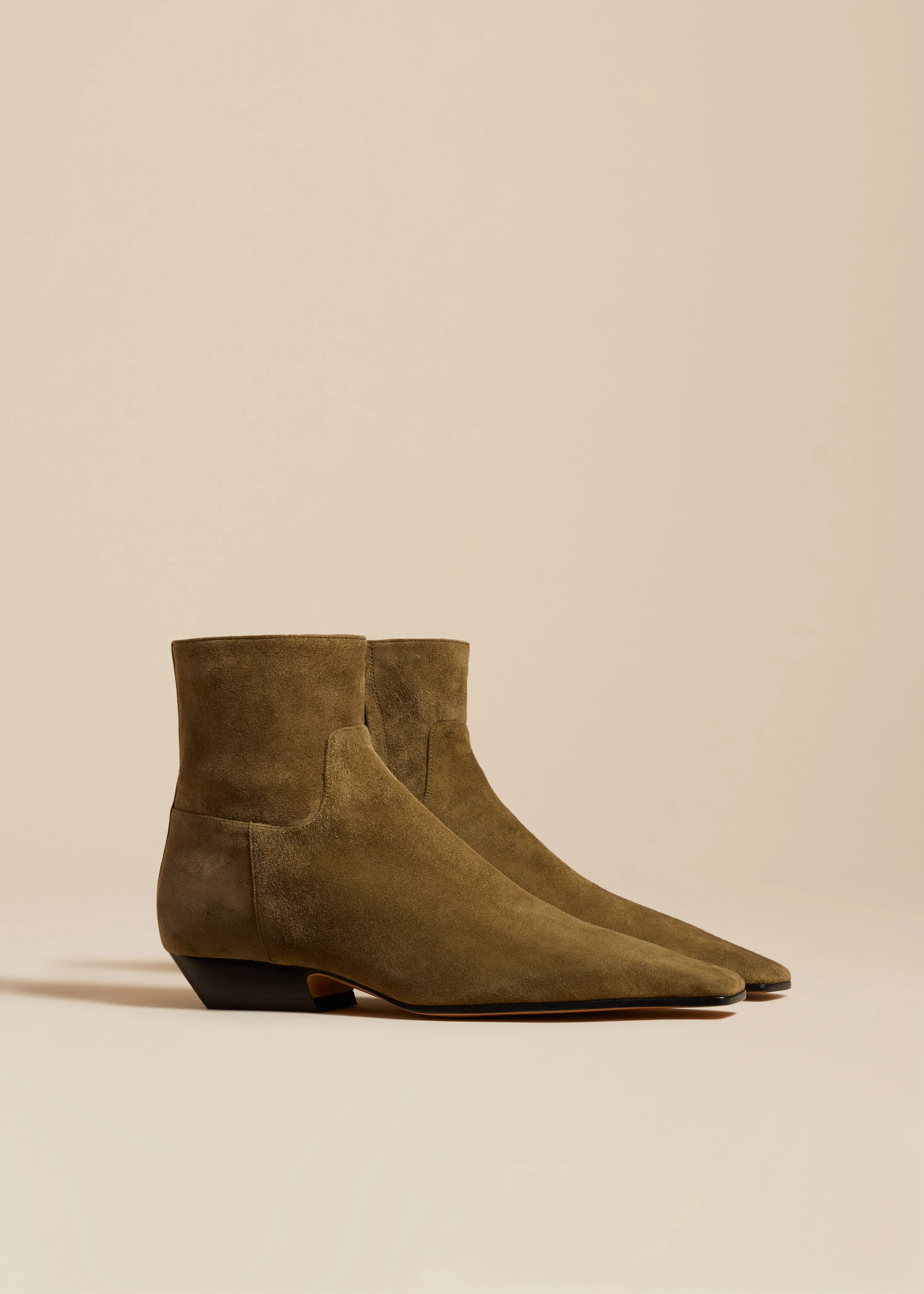 The Marfa Ankle Boot in Khaki Suede sold by KHAITE product image thumbnail 2