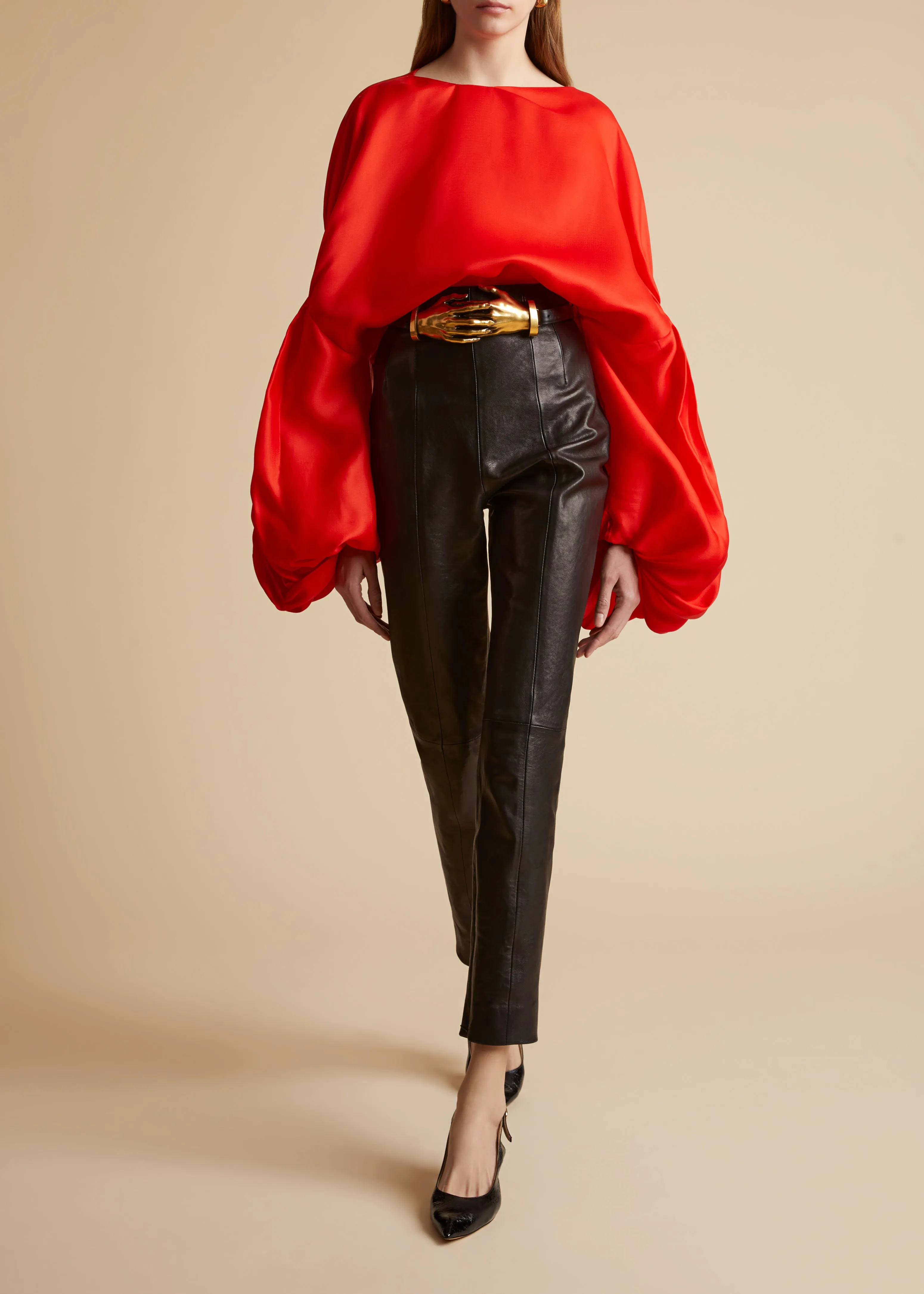 Quico Top in Fire Red sold by KHAITE product image thumbnail 2