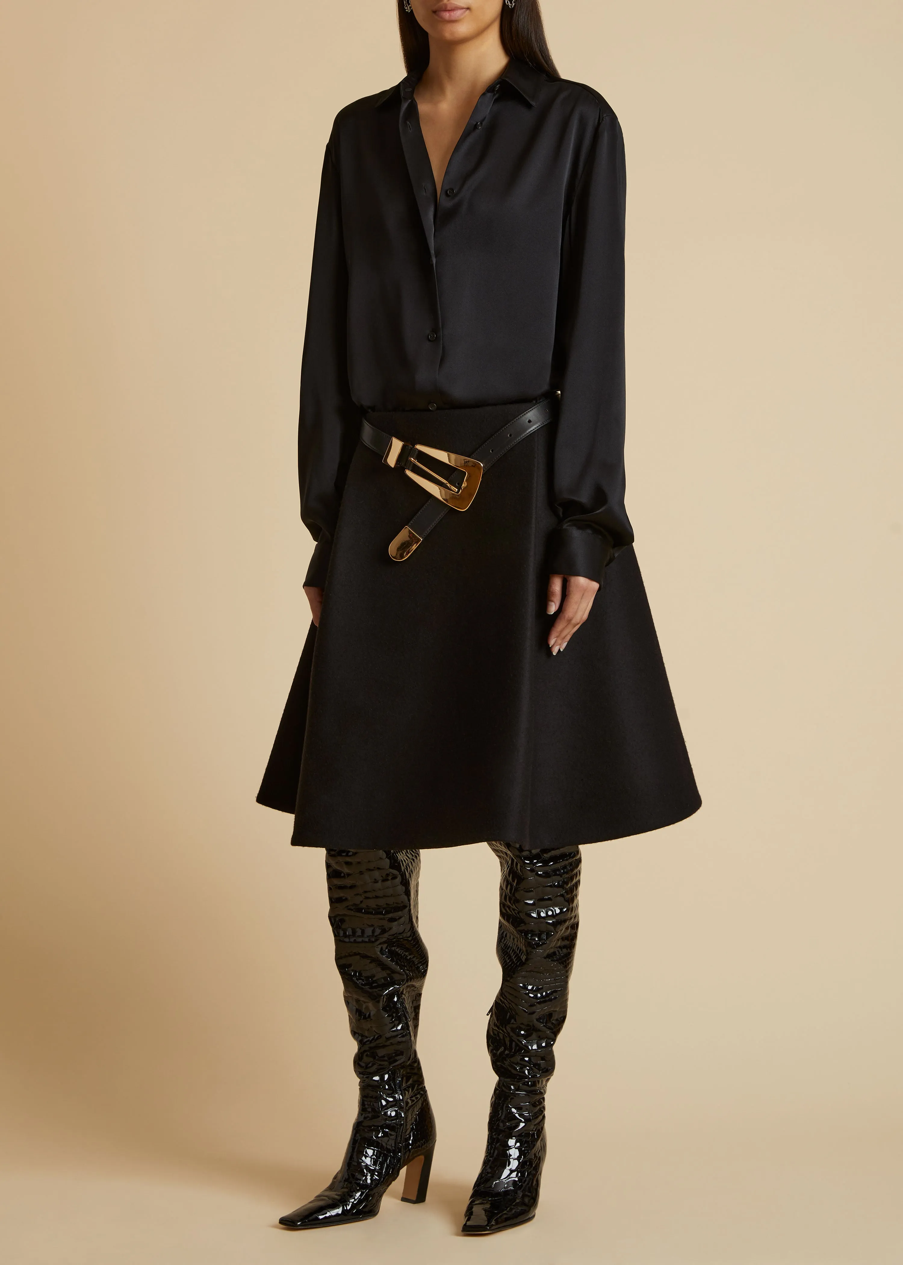 The Argo Top in Black sold by KHAITE