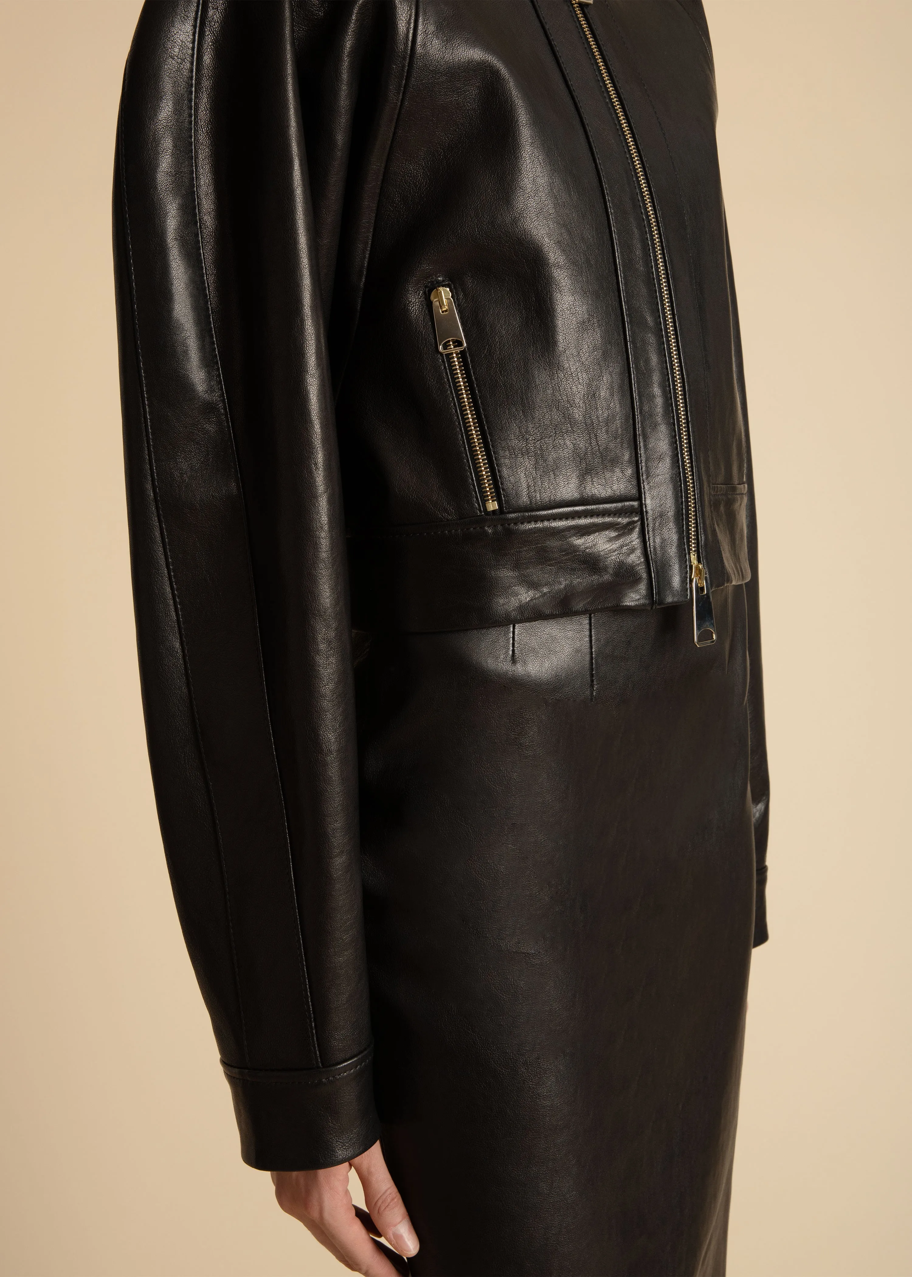 The Gracell Jacket in Black Leather sold by KHAITE product image thumbnail 5
