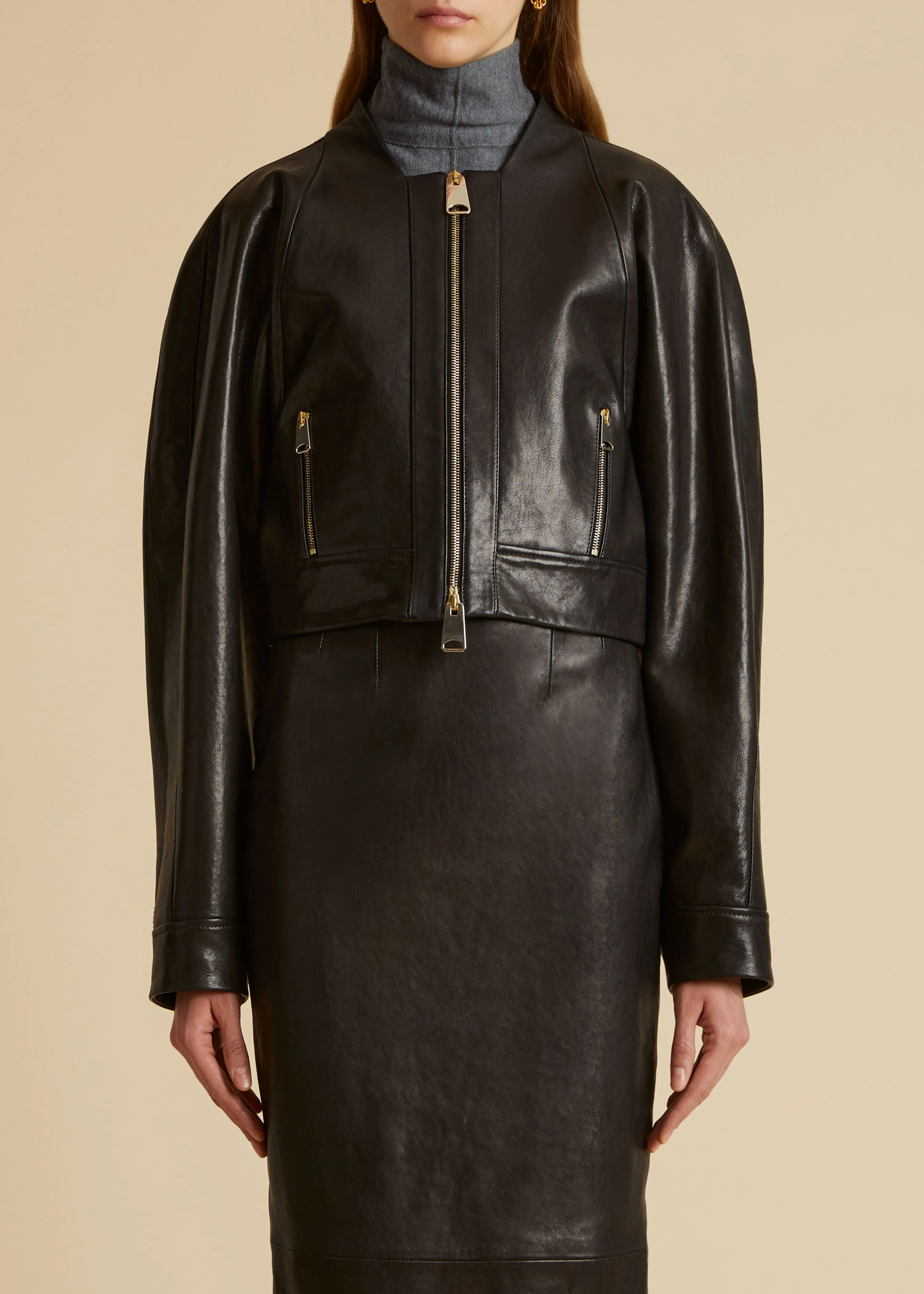 The Gracell Jacket in Black Leather sold by KHAITE product image thumbnail 2