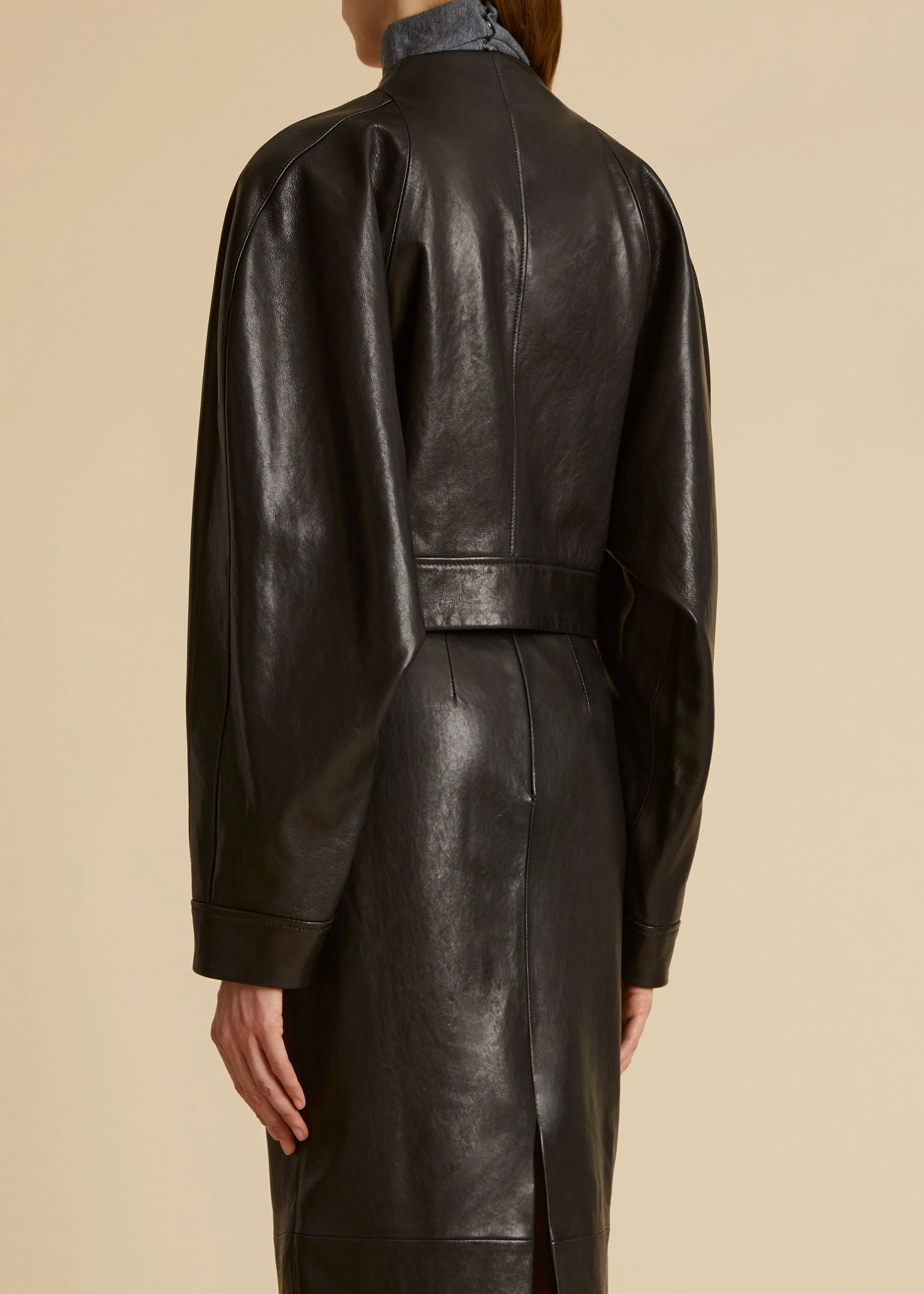 The Gracell Jacket in Black Leather sold by KHAITE product image thumbnail 3