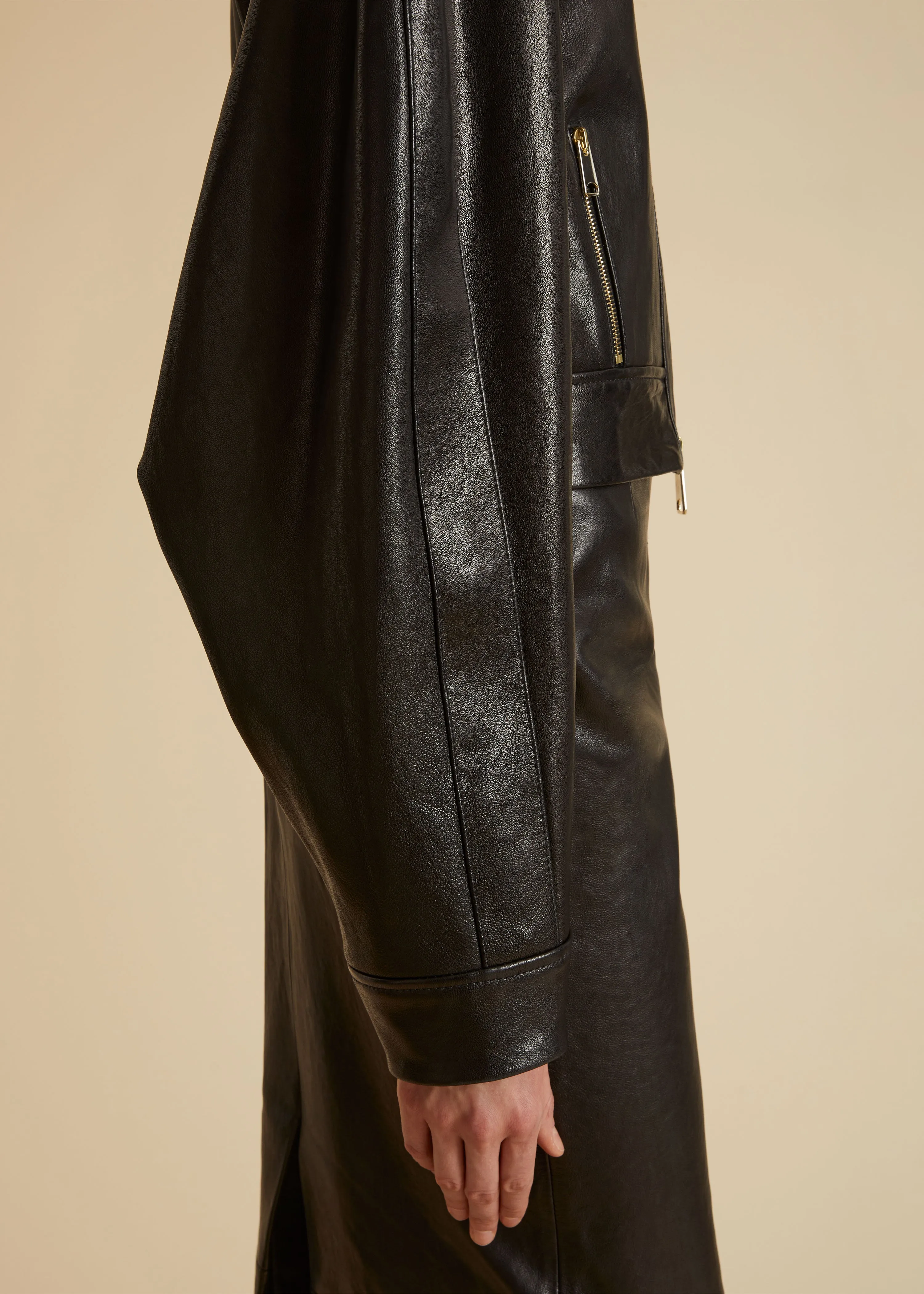 The Gracell Jacket in Black Leather sold by KHAITE product image thumbnail 4