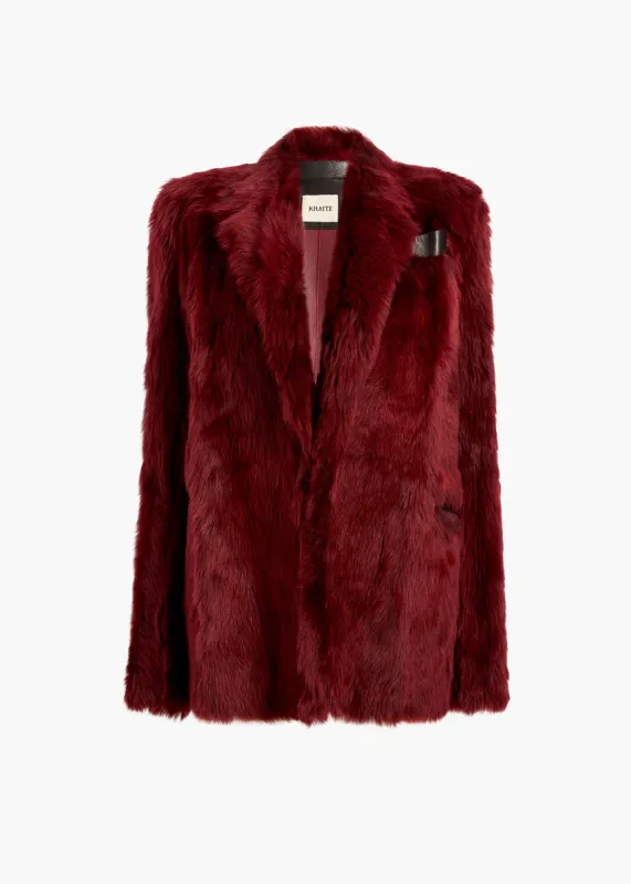 Willow Shearling Jacket in Oxblood Shearling sold by KHAITE
