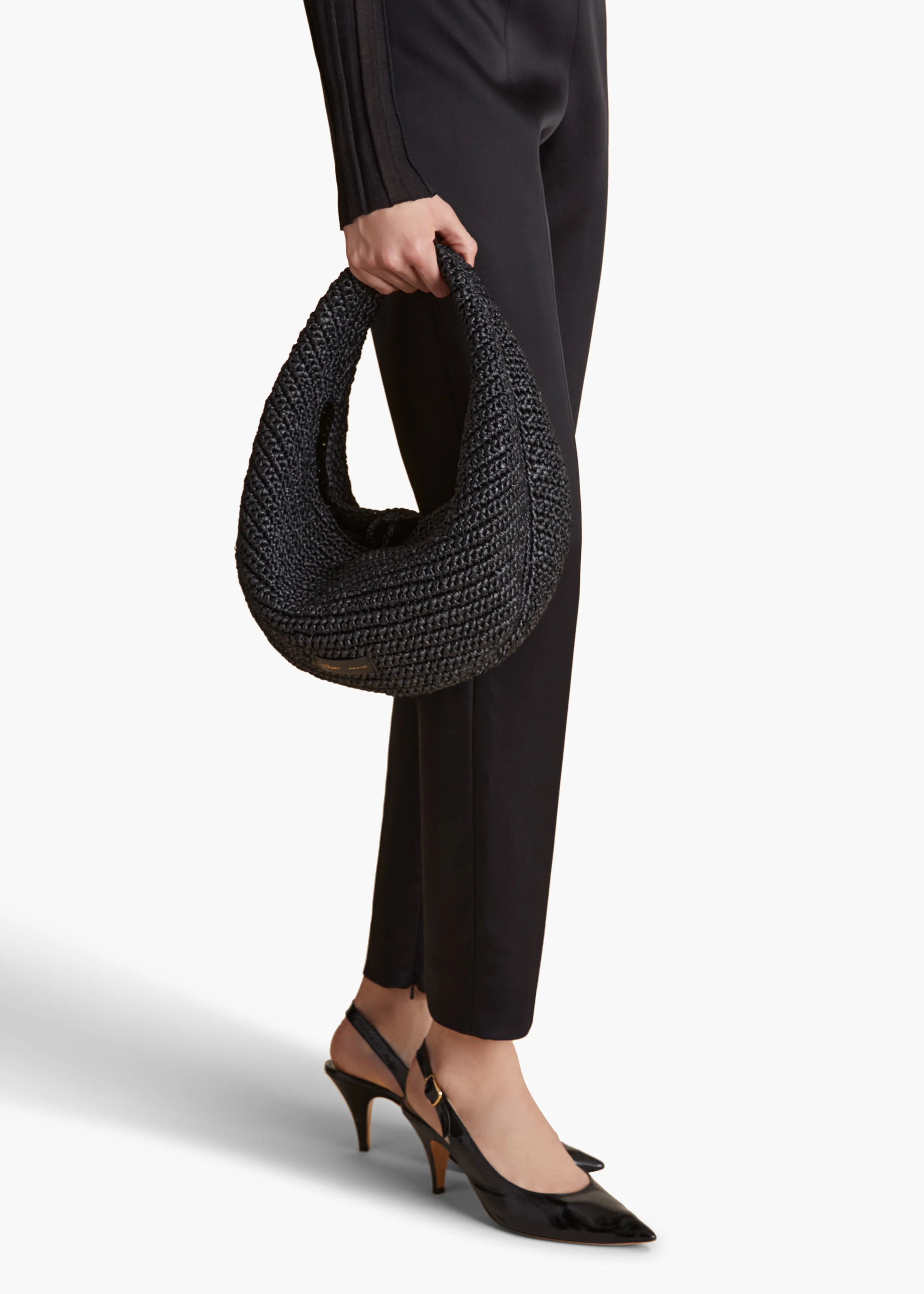 Medium Olivia Hobo in Black Raffia sold by KHAITE product image thumbnail 4