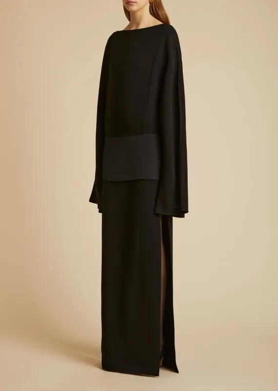 The Nanette Dress in Black made by KHAITE
