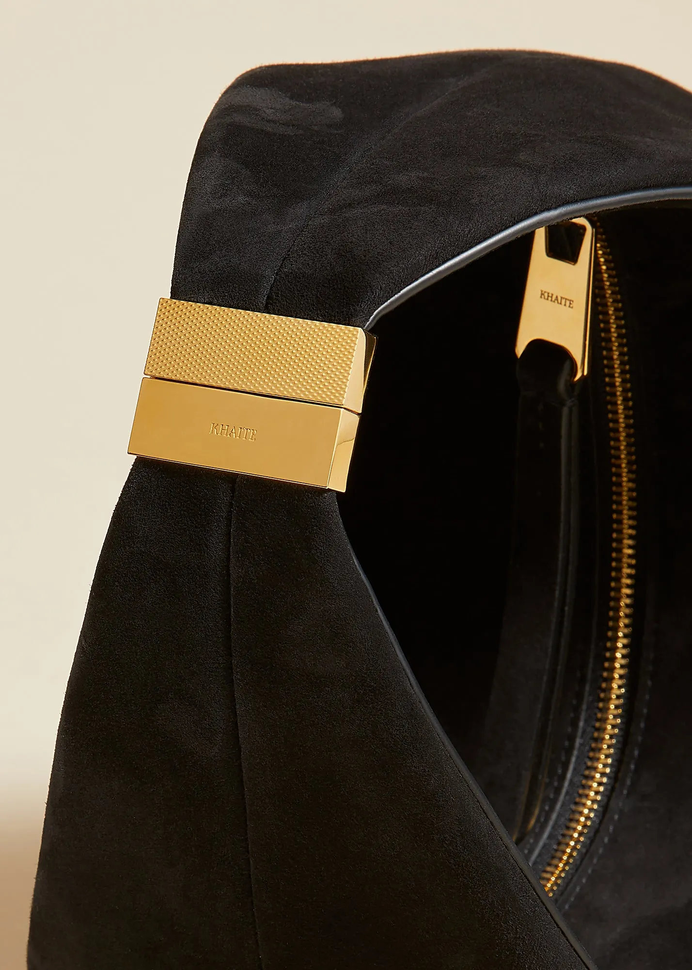 The Small Olivia Hobo with Hardware in Black Suede sold by KHAITE product image thumbnail 4