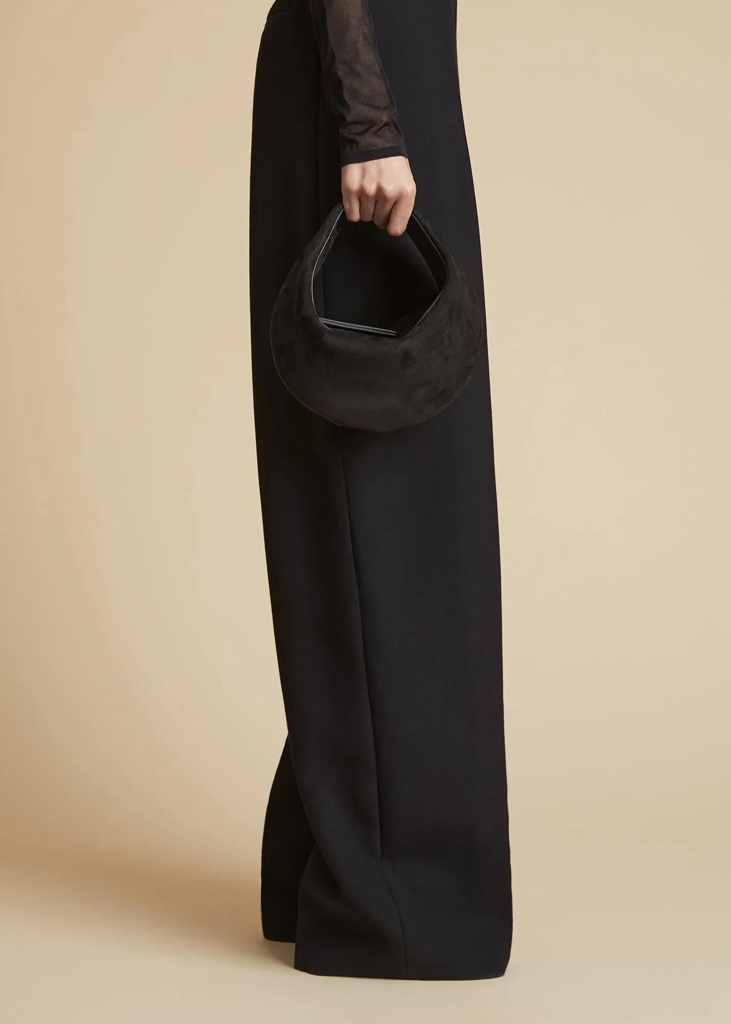 The Small Olivia Hobo with Hardware in Black Suede sold by KHAITE product image thumbnail 5