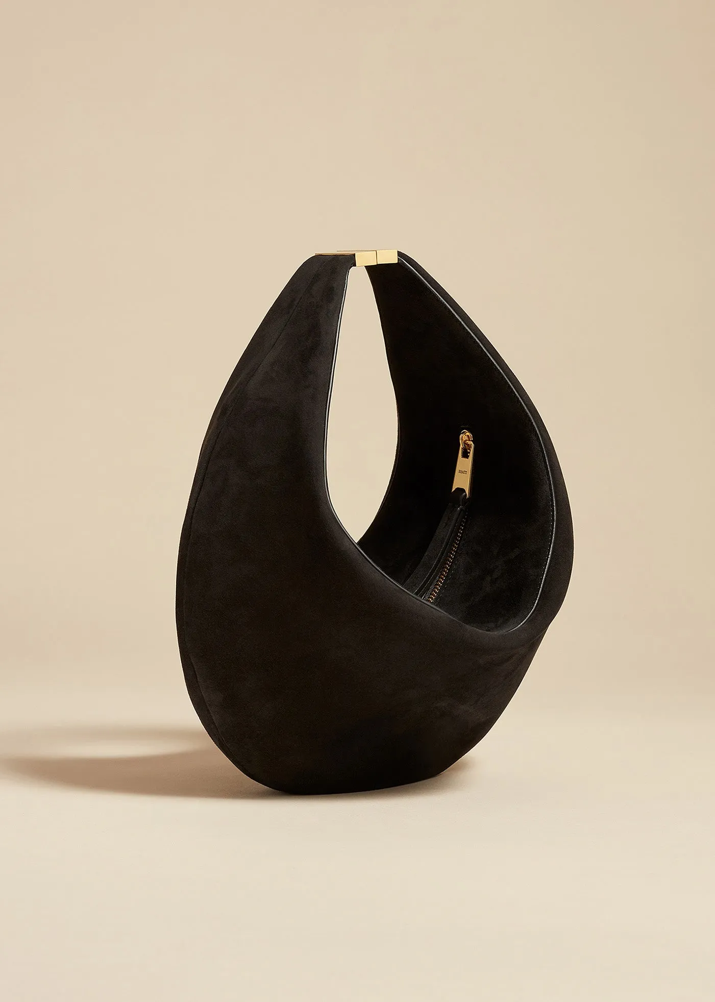The Small Olivia Hobo with Hardware in Black Suede sold by KHAITE product image thumbnail 2