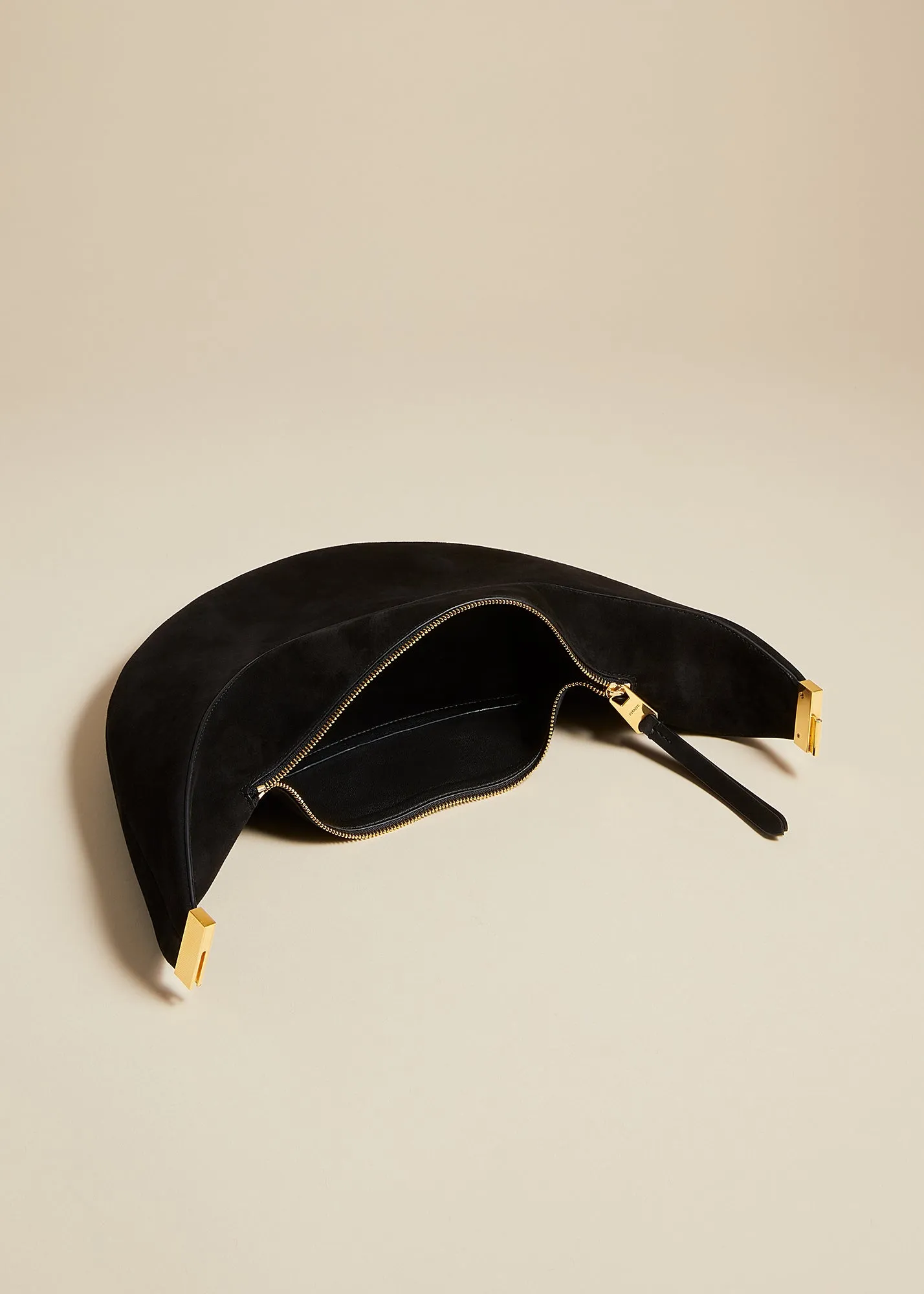 The Small Olivia Hobo with Hardware in Black Suede sold by KHAITE product image thumbnail 3
