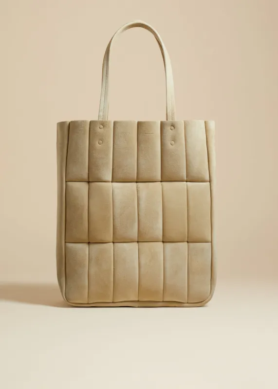 Zoe Tote in Beige Suede sold by KHAITE