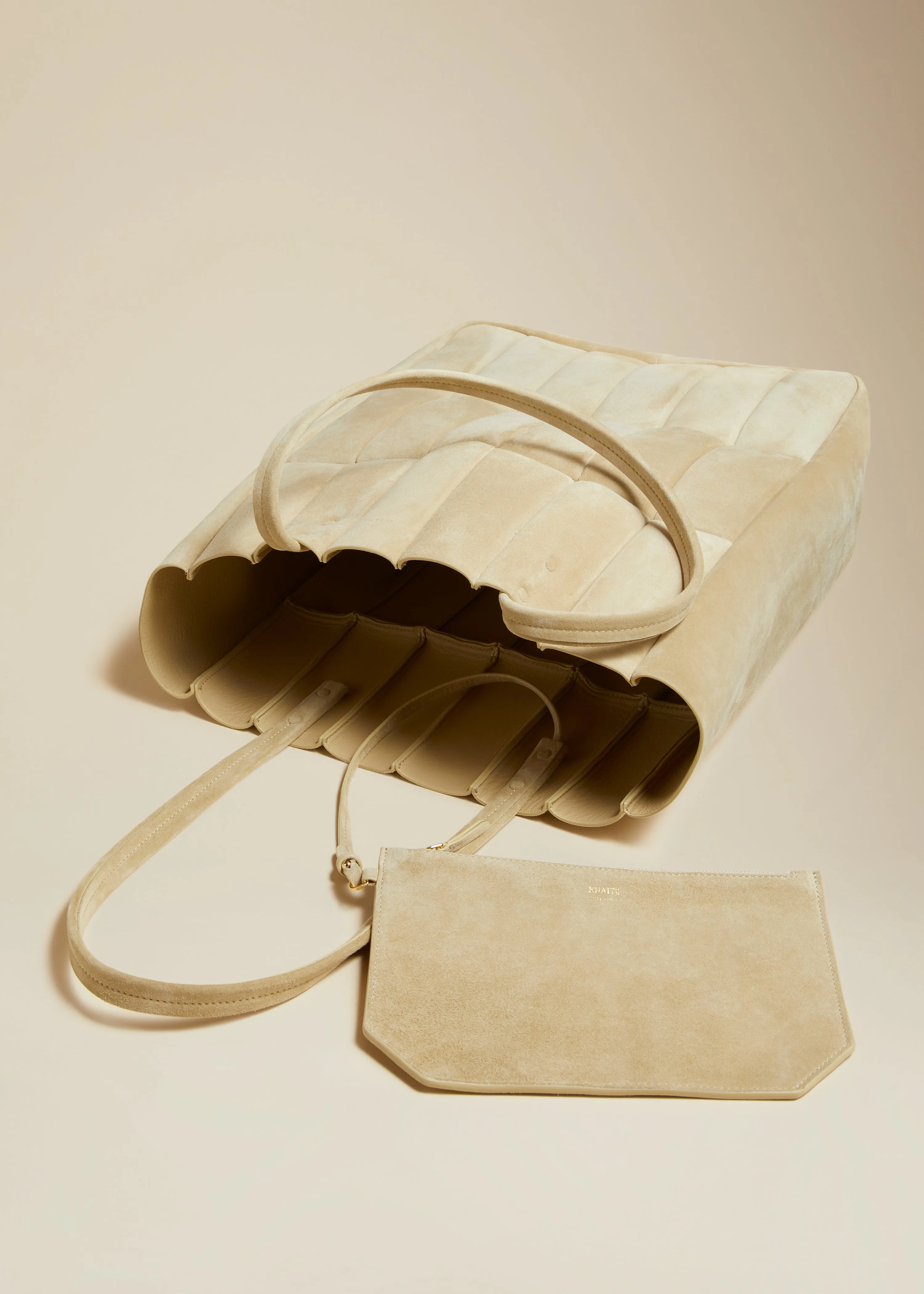 Zoe Tote in Beige Suede sold by KHAITE product image thumbnail 3