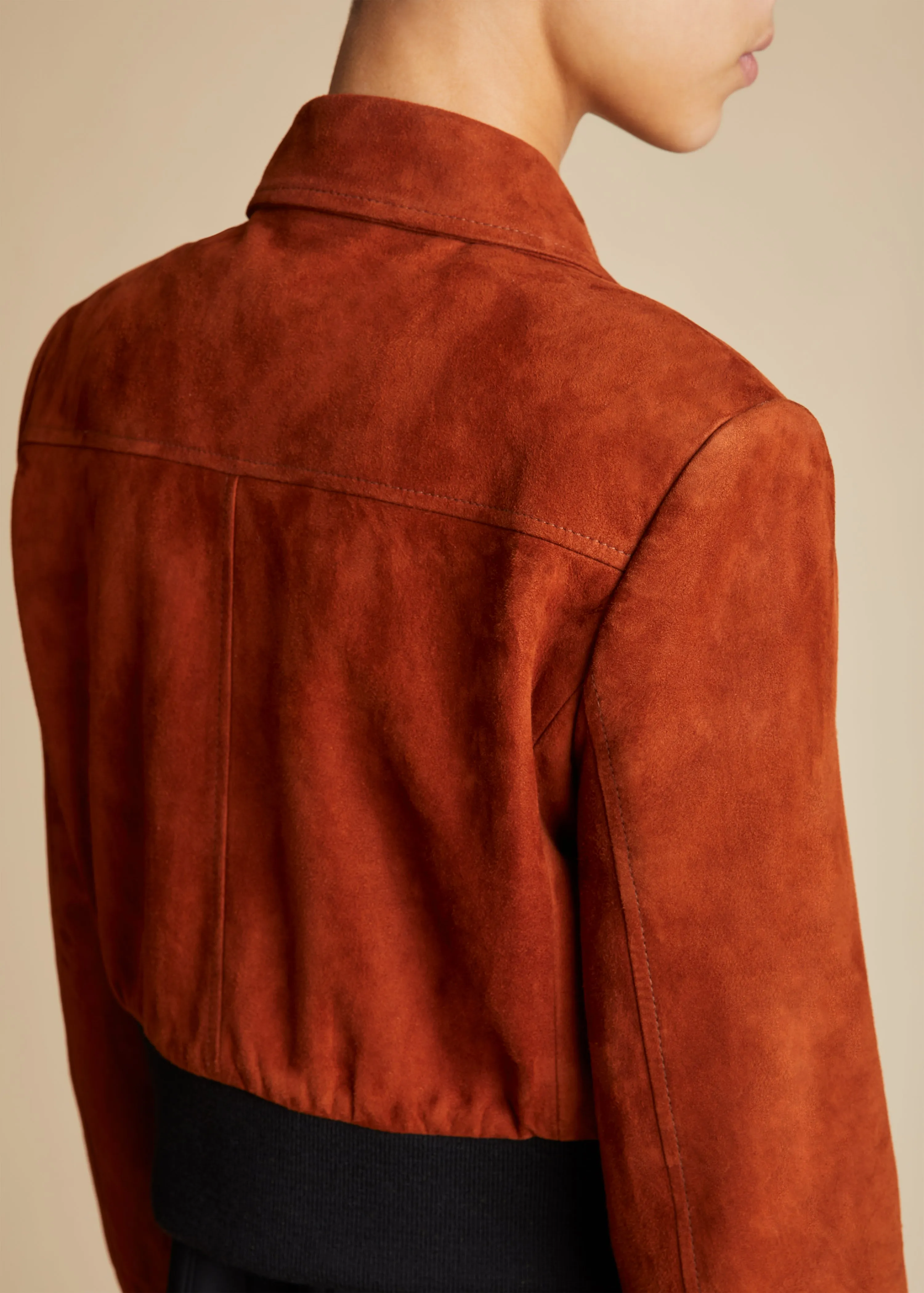 The Hector Jacket in Rust Suede sold by KHAITE product image thumbnail 4
