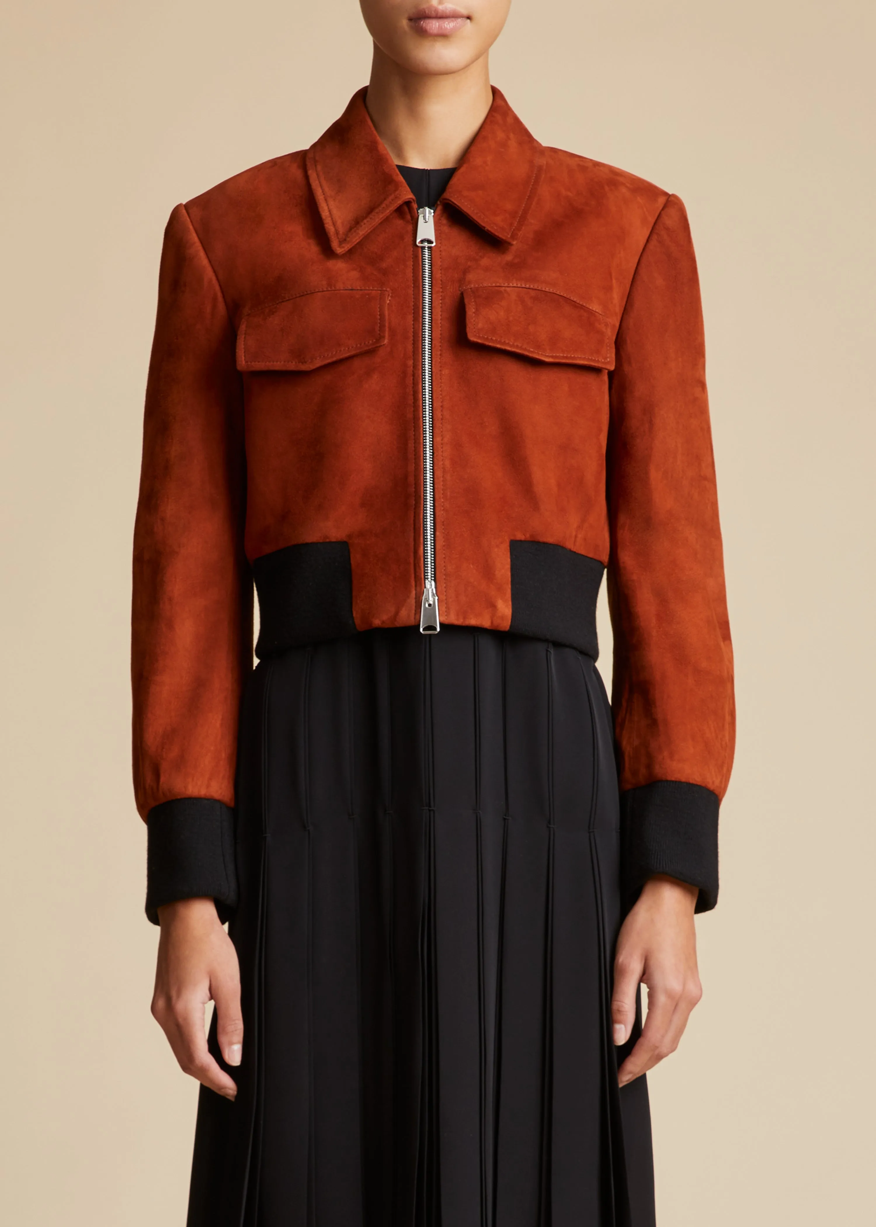 The Hector Jacket in Rust Suede sold by KHAITE product image thumbnail 2