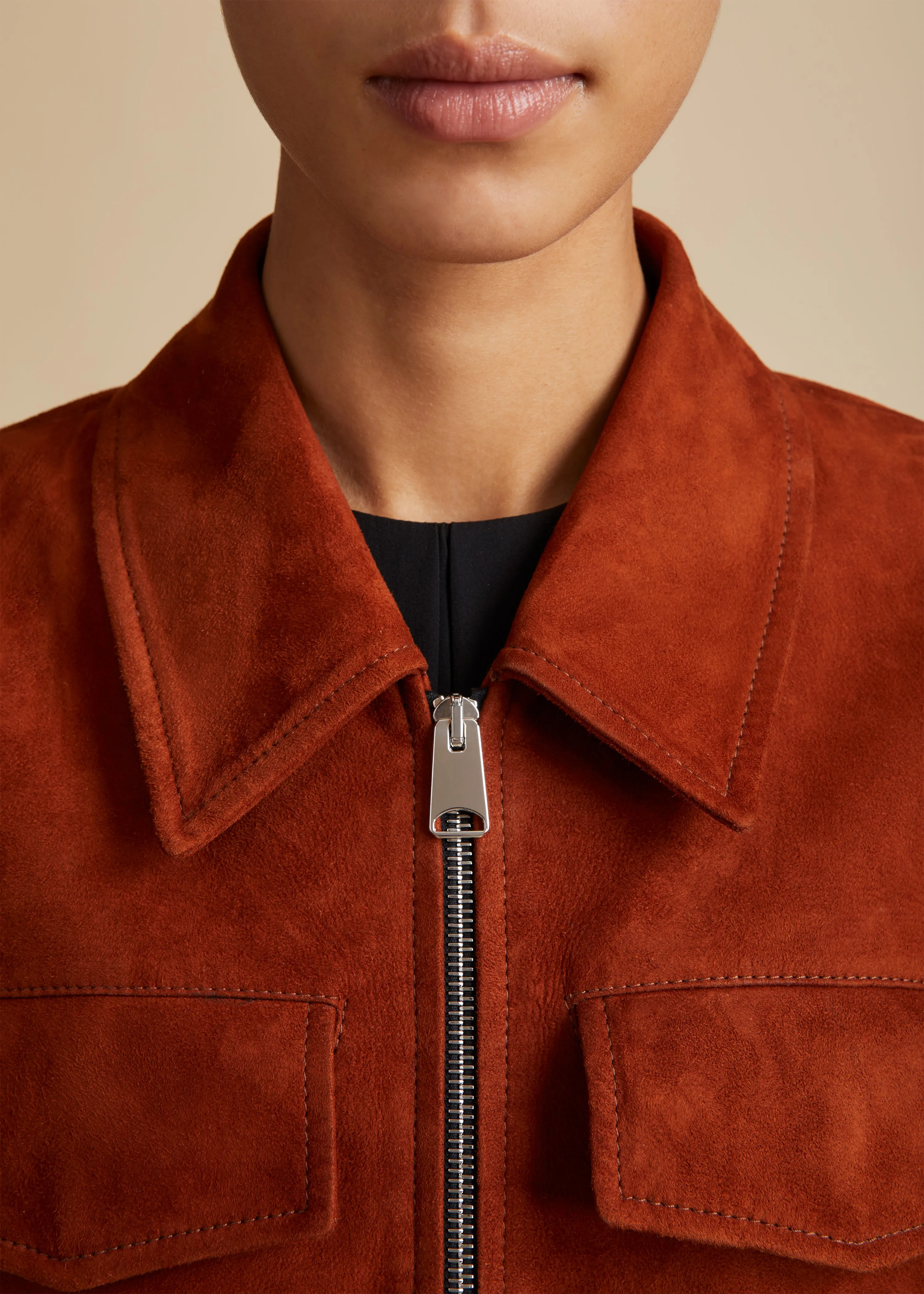 The Hector Jacket in Rust Suede sold by KHAITE product image thumbnail 5