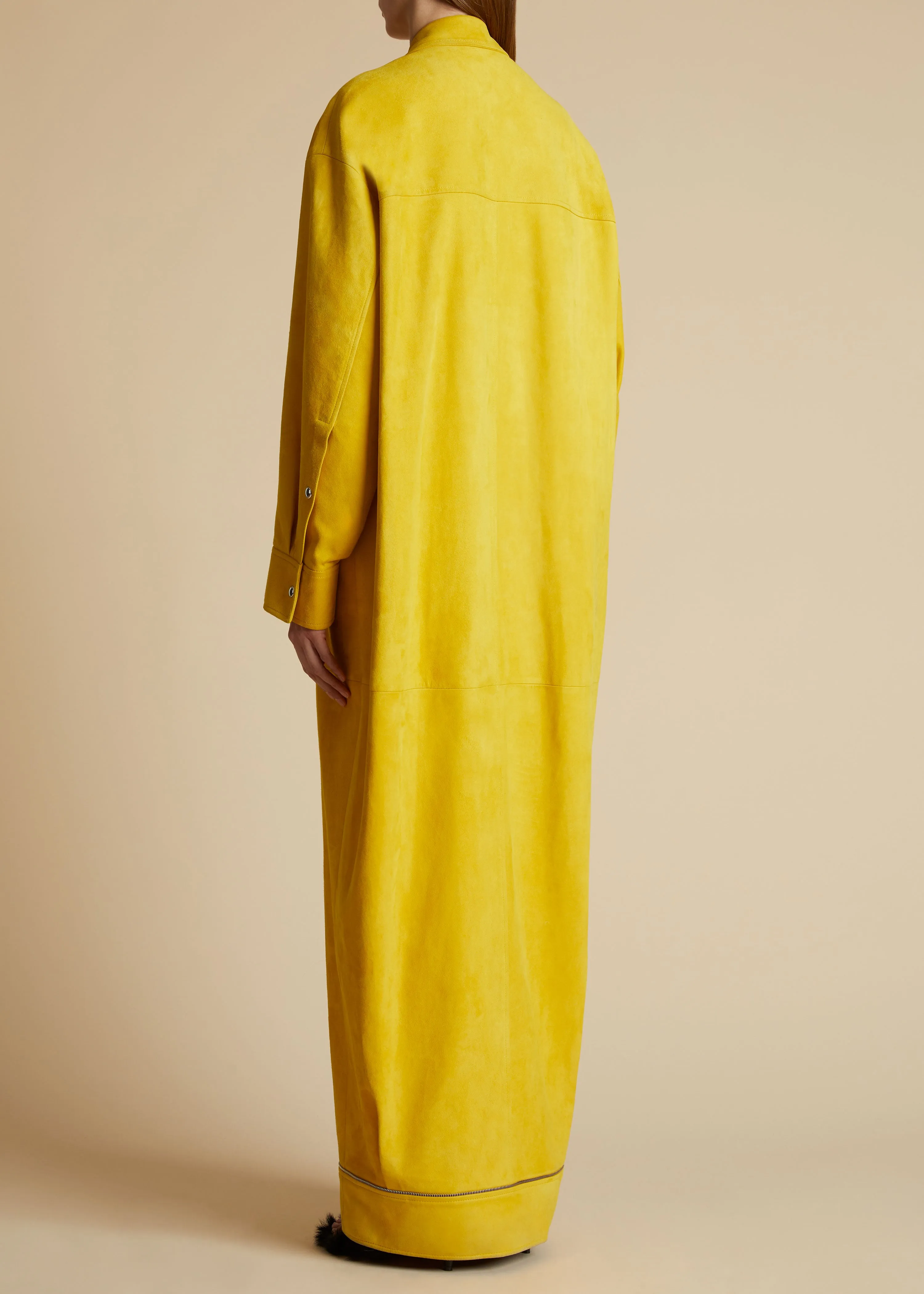 The Erma Coat in Lemon Suede sold by KHAITE product image thumbnail 4