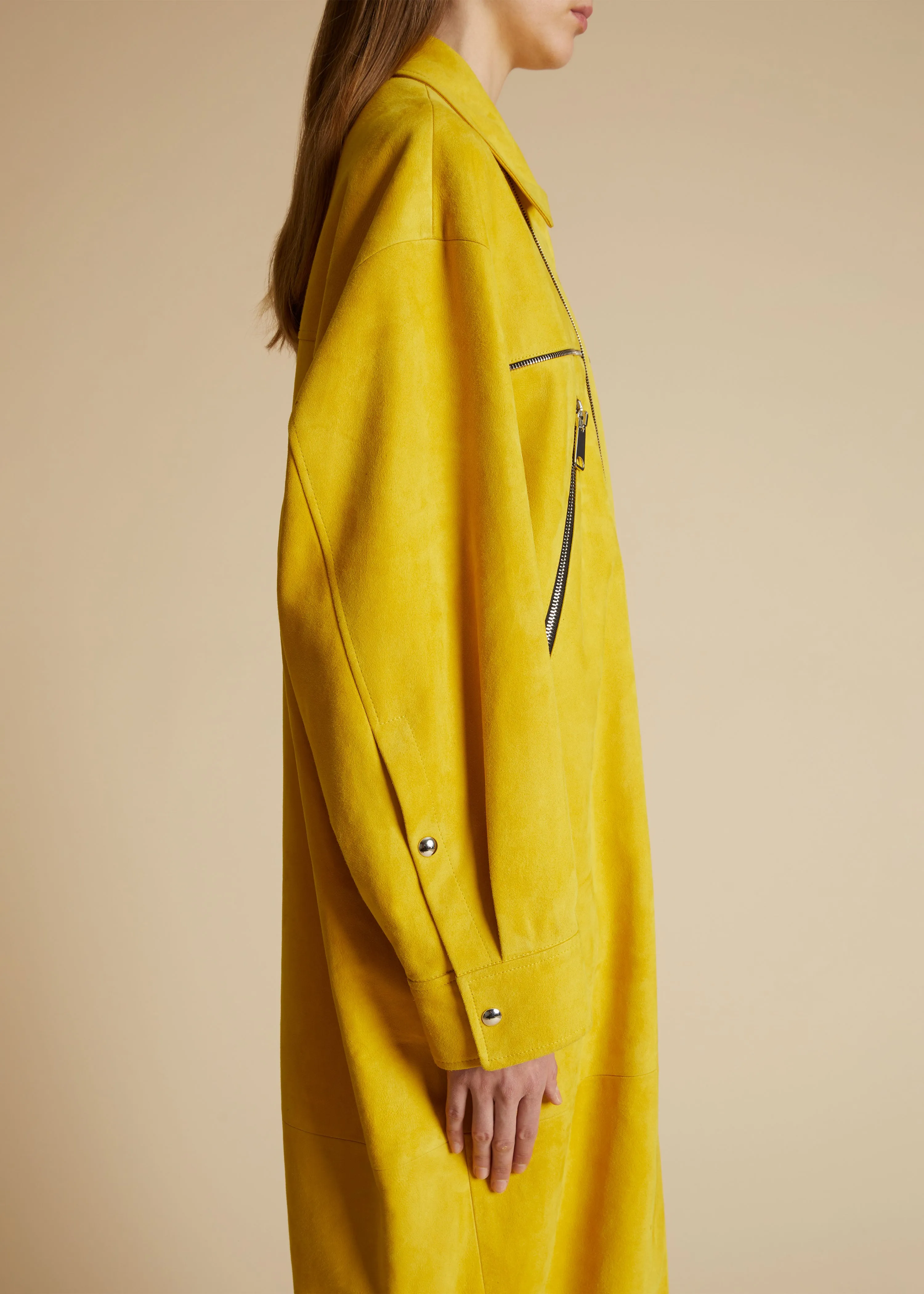 The Erma Coat in Lemon Suede sold by KHAITE product image thumbnail 5
