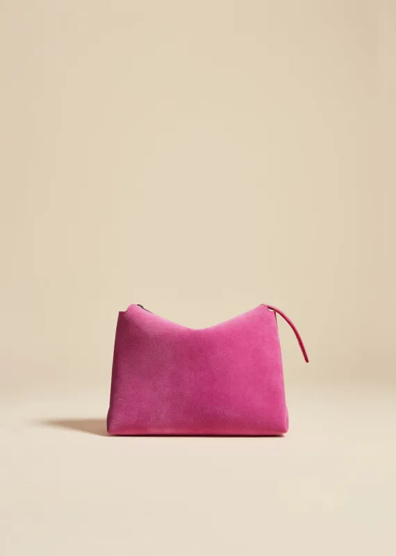 Lina Pochette in Orchid Suede sold by KHAITE