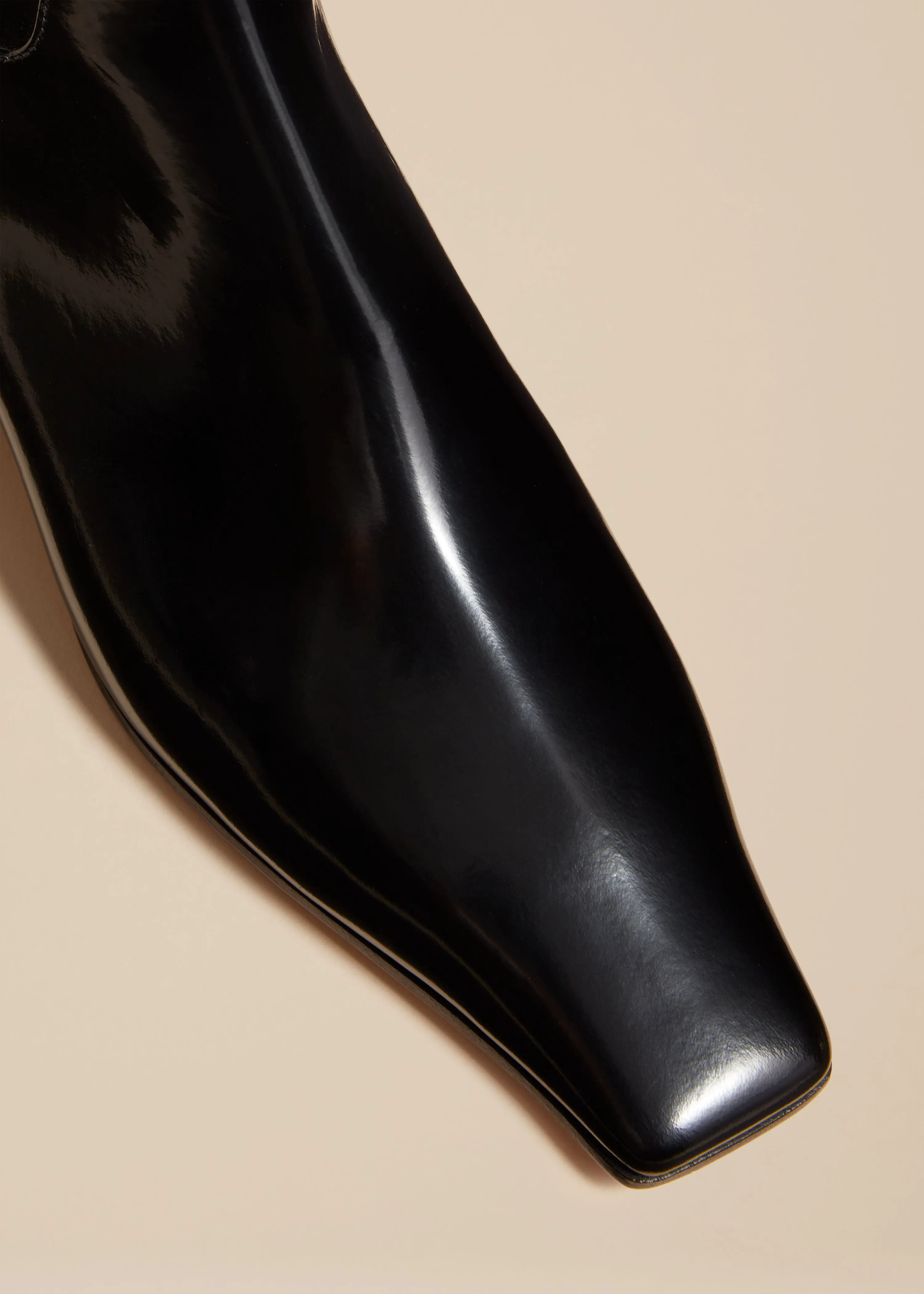 The Marfa Knee-High Boot in Black Brushed Leather sold by KHAITE product image thumbnail 3