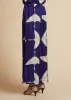 Mindy Pant in Cobalt and Cream Crane Print sold by KHAITE