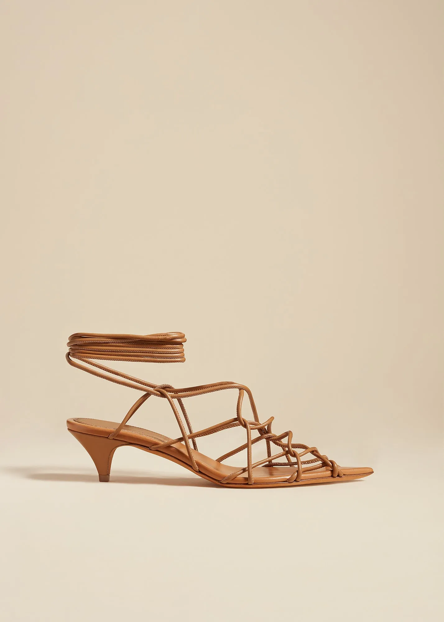 Arden Low Heel in Camel Leather sold by KHAITE