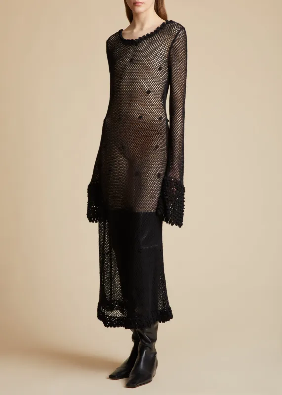 The Carli Dress in Black made by KHAITE