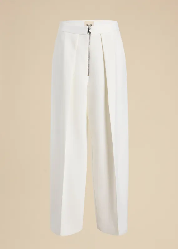 The Marine Pant in Chalk sold by KHAITE