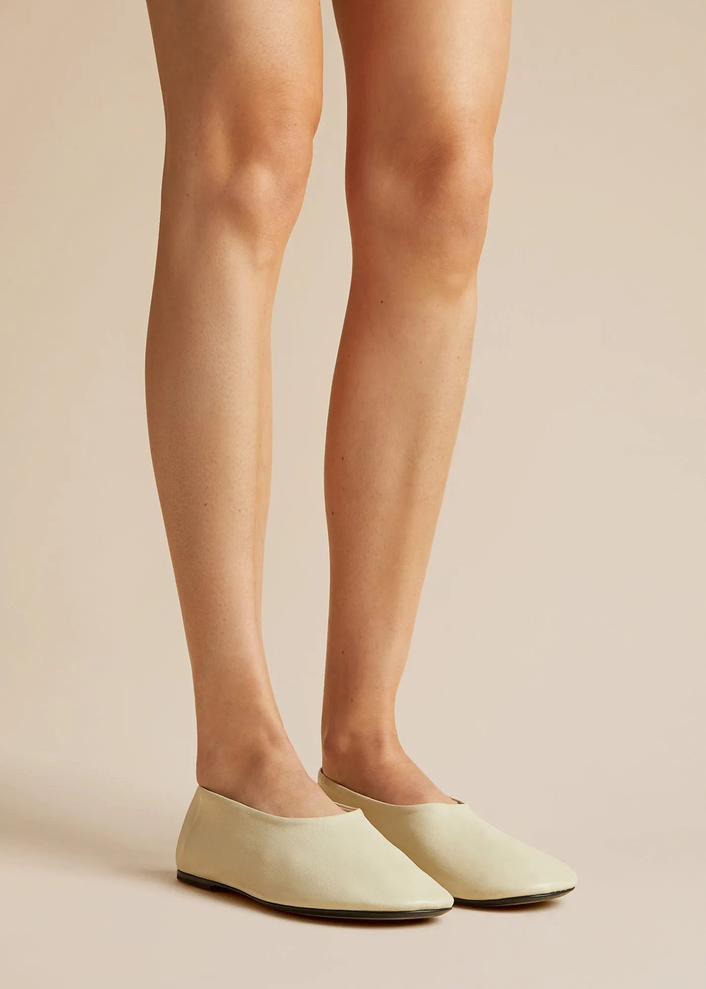 The Maiden Flat in Off-White Leather sold by KHAITE product image thumbnail 4
