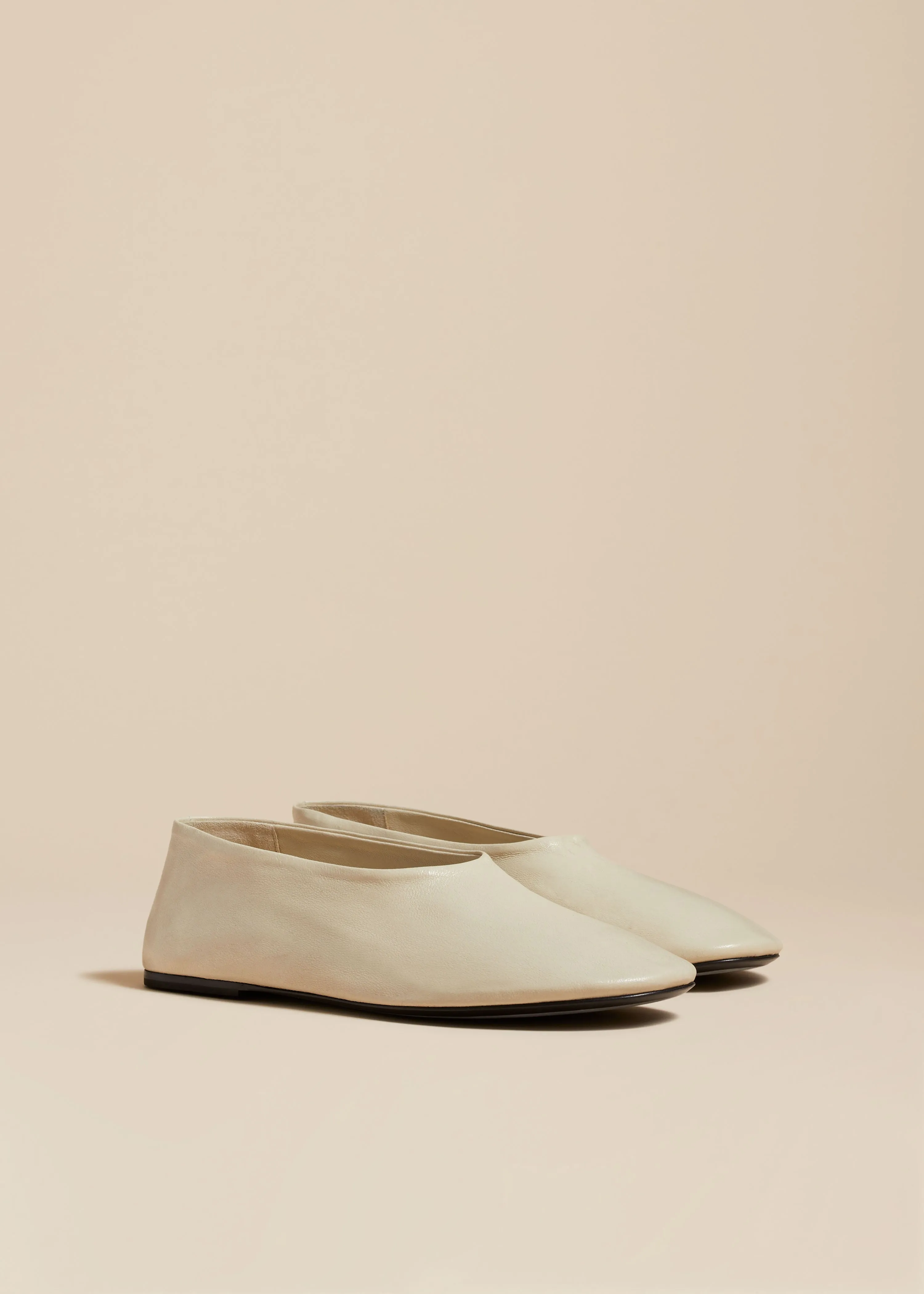 The Maiden Flat in Off-White Leather sold by KHAITE product image thumbnail 2