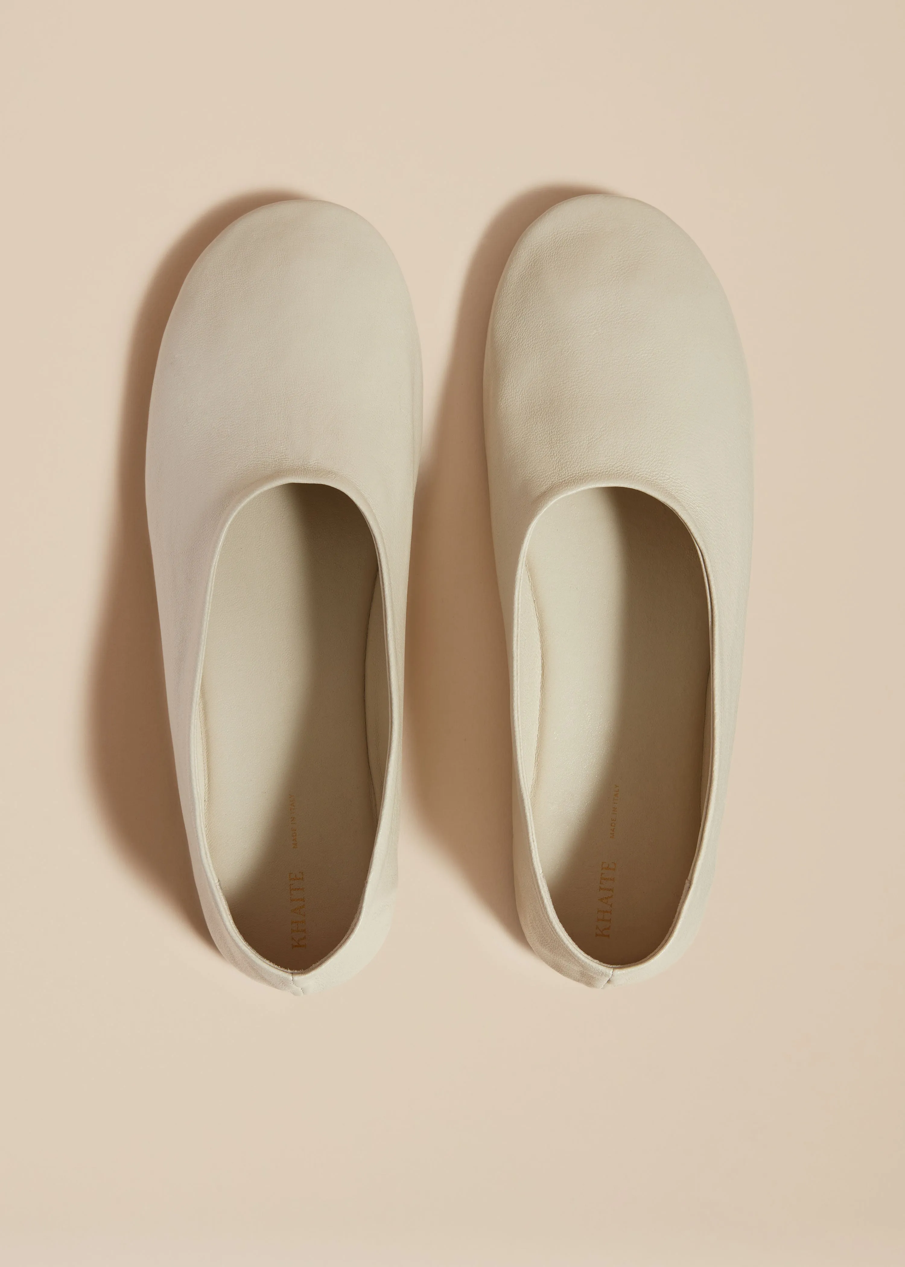 The Maiden Flat in Off-White Leather sold by KHAITE product image thumbnail 3