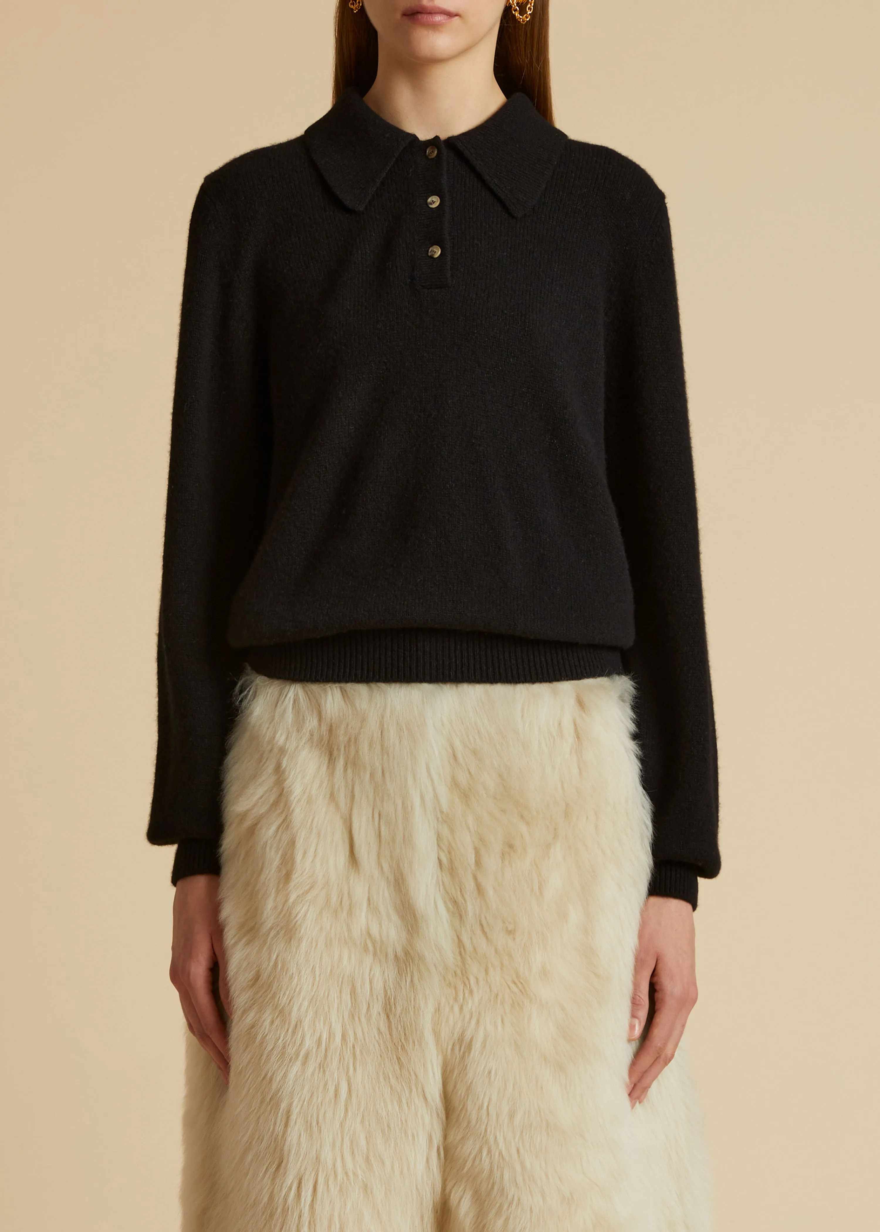 The Joey Sweater in Black sold by KHAITE