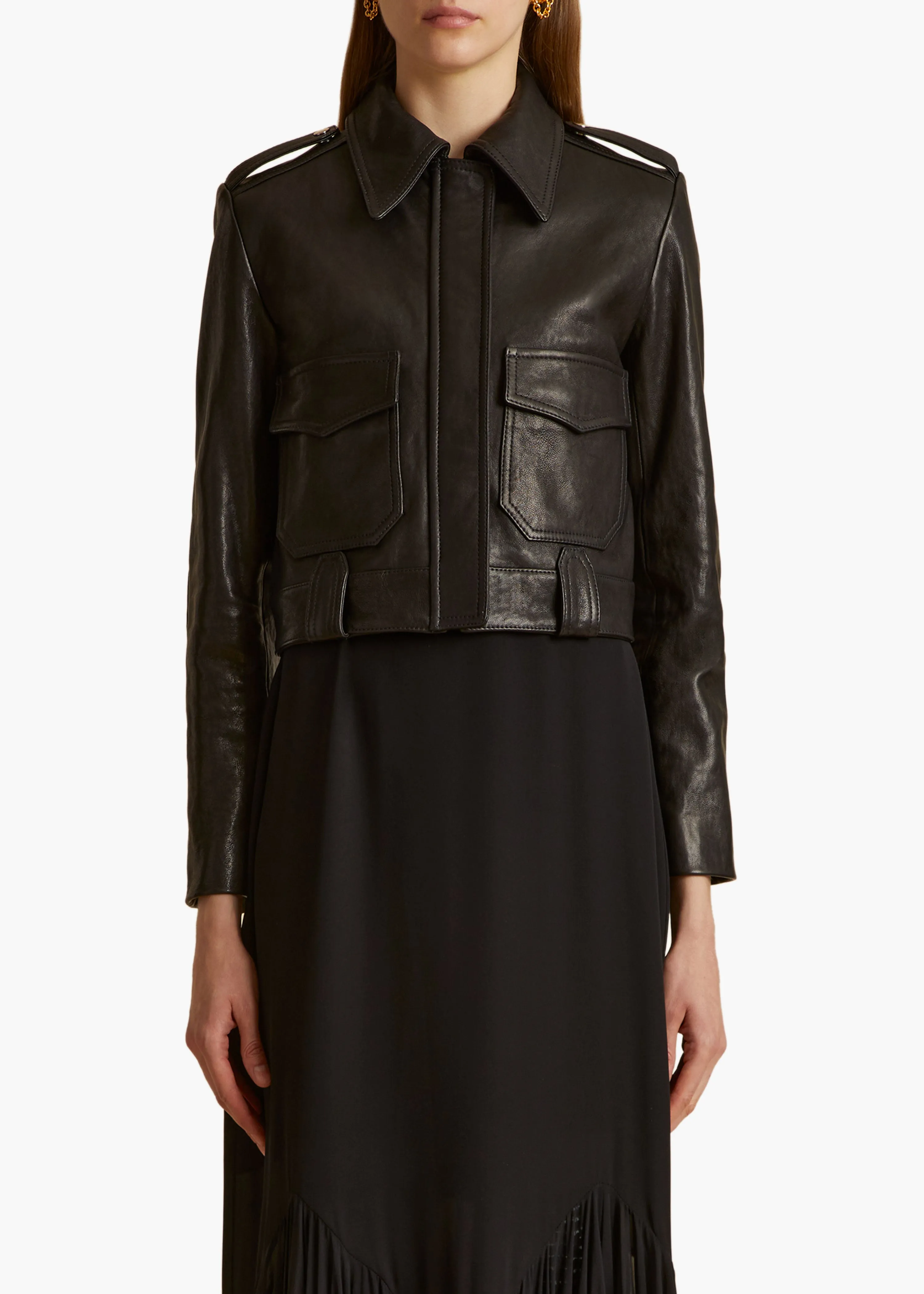 Cordelia Jacket in Black Leather sold by KHAITE product image thumbnail 3