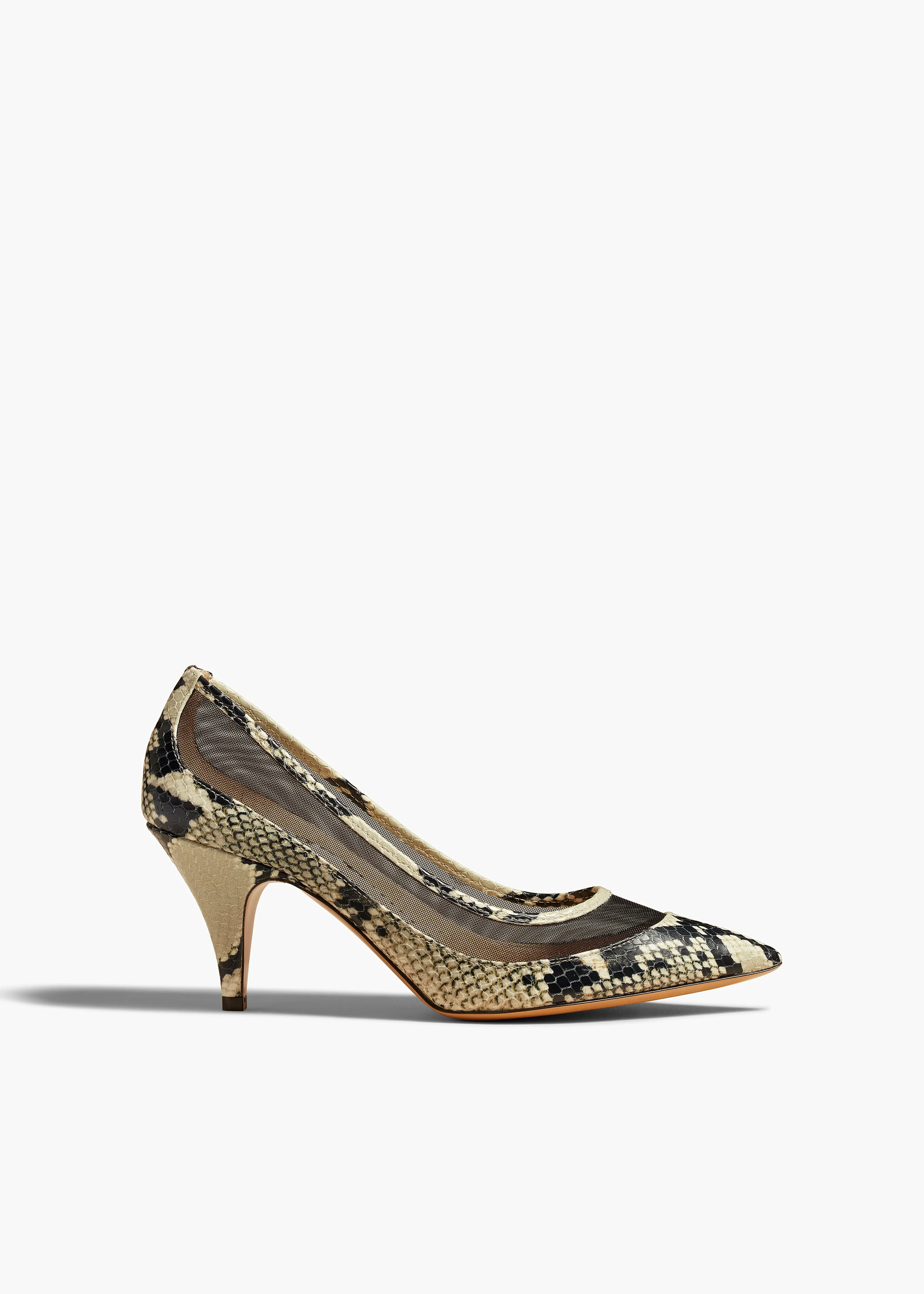 River Mesh Pump in Natural Python-Embossed Leather sold by KHAITE