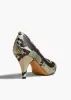 River Mesh Pump in Natural Python-Embossed Leather sold by KHAITE
