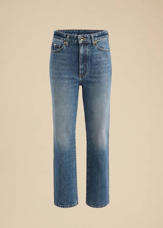 The Abigail Stretch Jean in Columbia sold by KHAITE