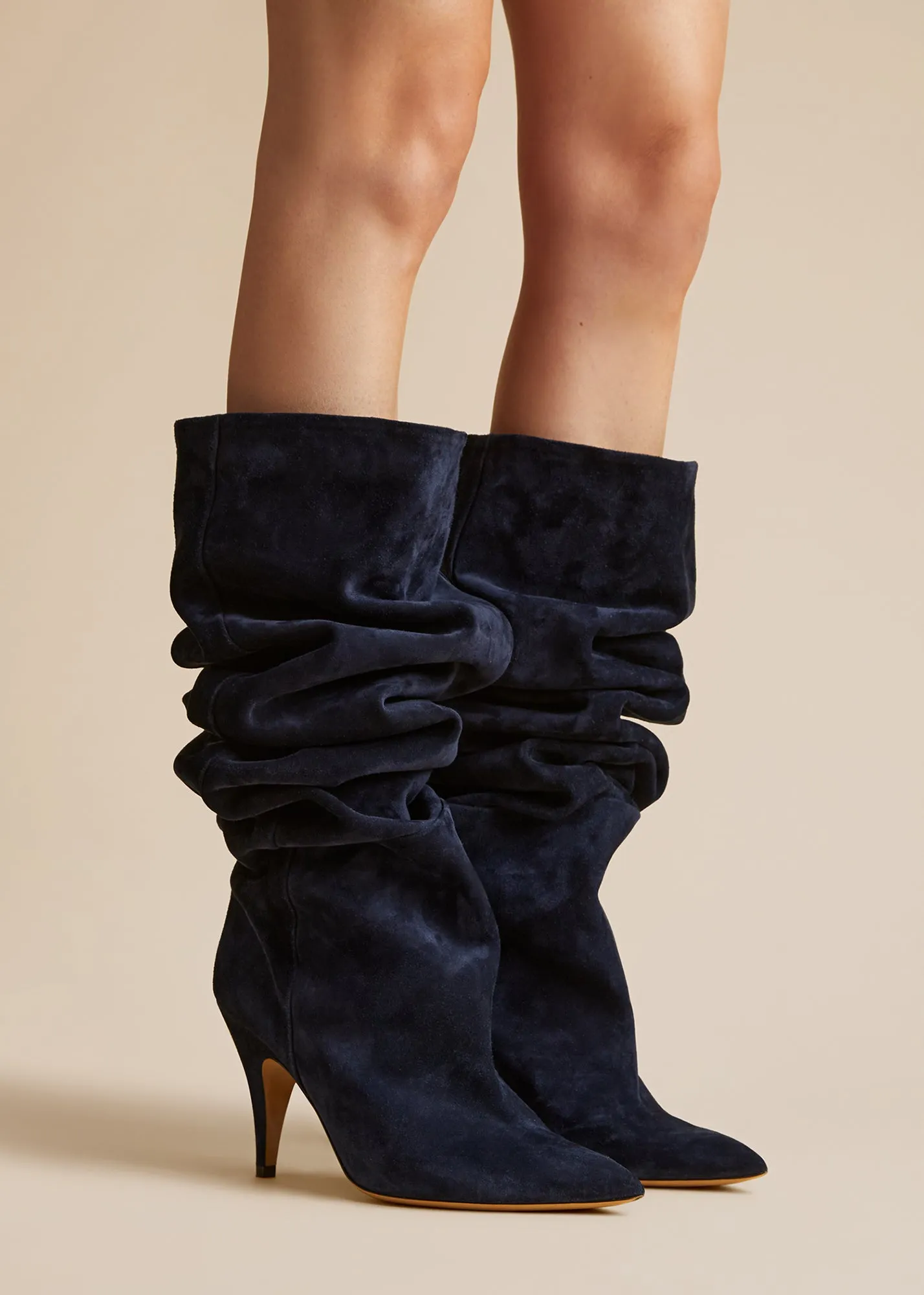 The River Knee-High Boot in Midnight Suede sold by KHAITE product image thumbnail 5