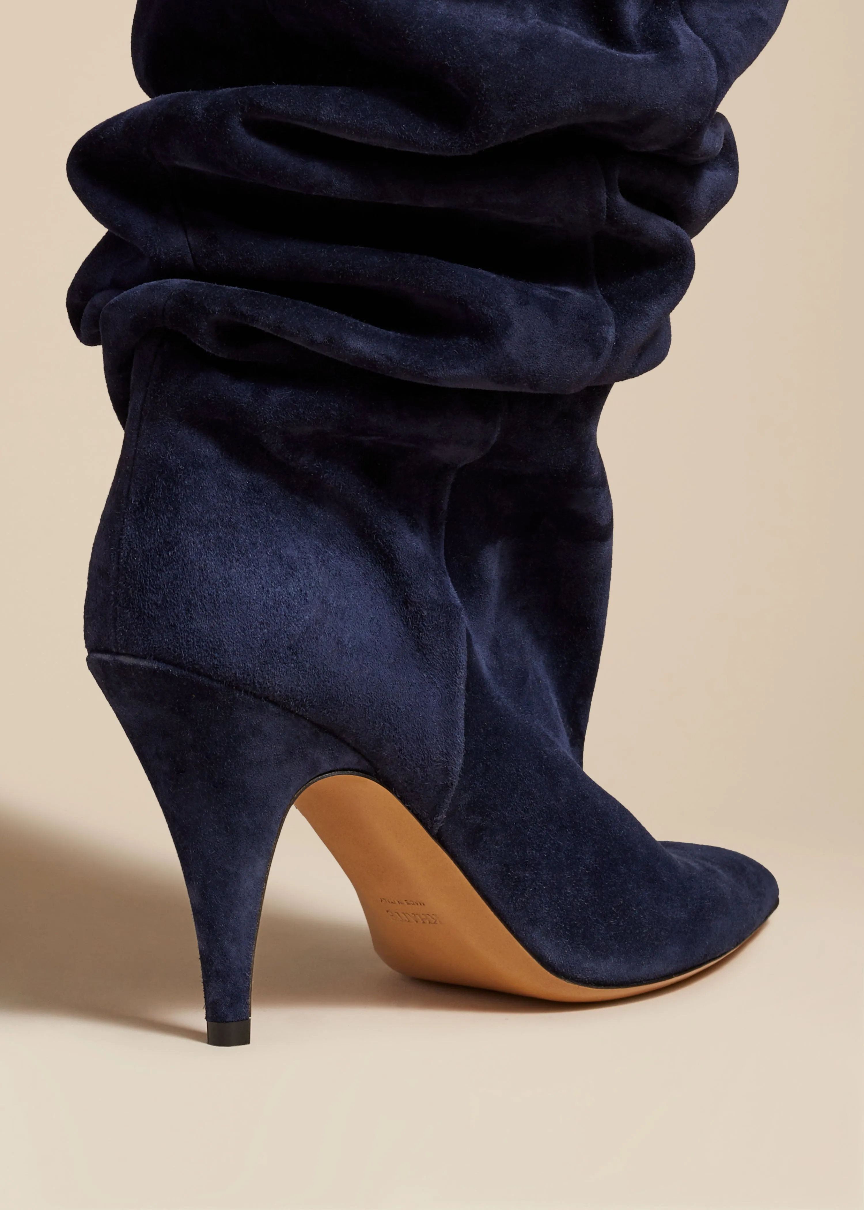 The River Knee-High Boot in Midnight Suede sold by KHAITE product image thumbnail 3