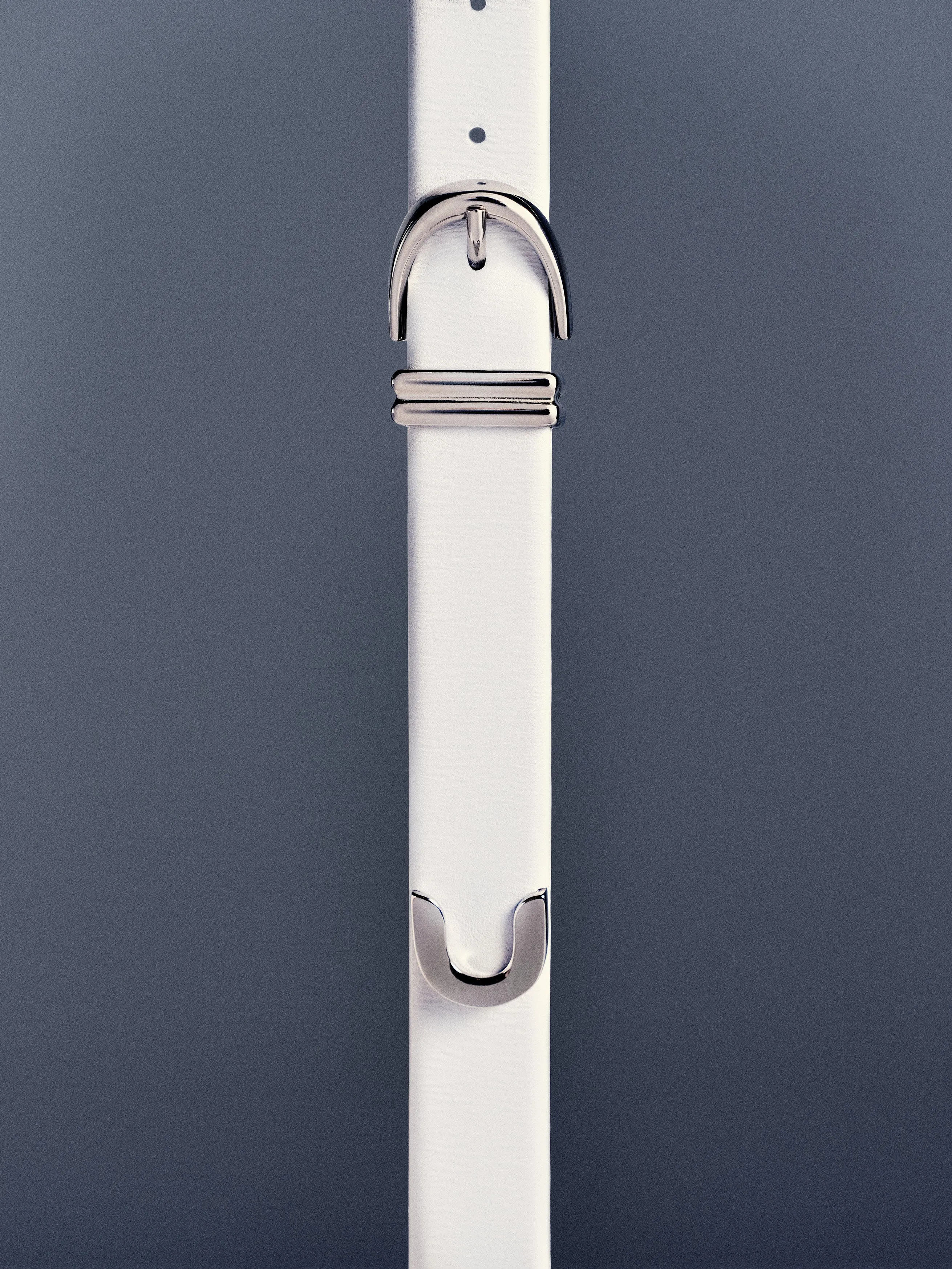 Bambi Belt in Optic White Leather with Silver sold by KHAITE product image thumbnail 3