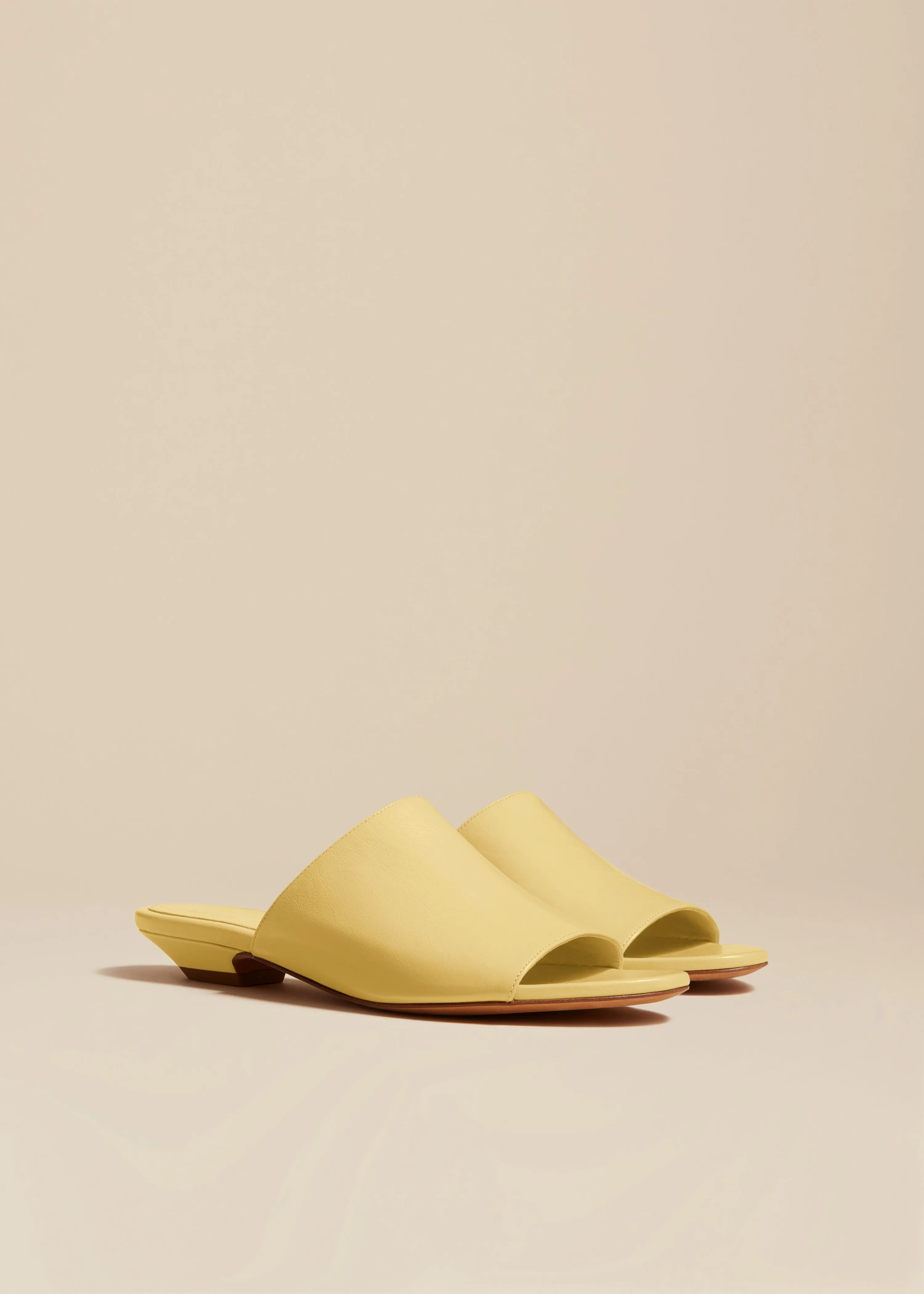 The Marion Slide in Pale Yellow Leather sold by KHAITE product image thumbnail 2