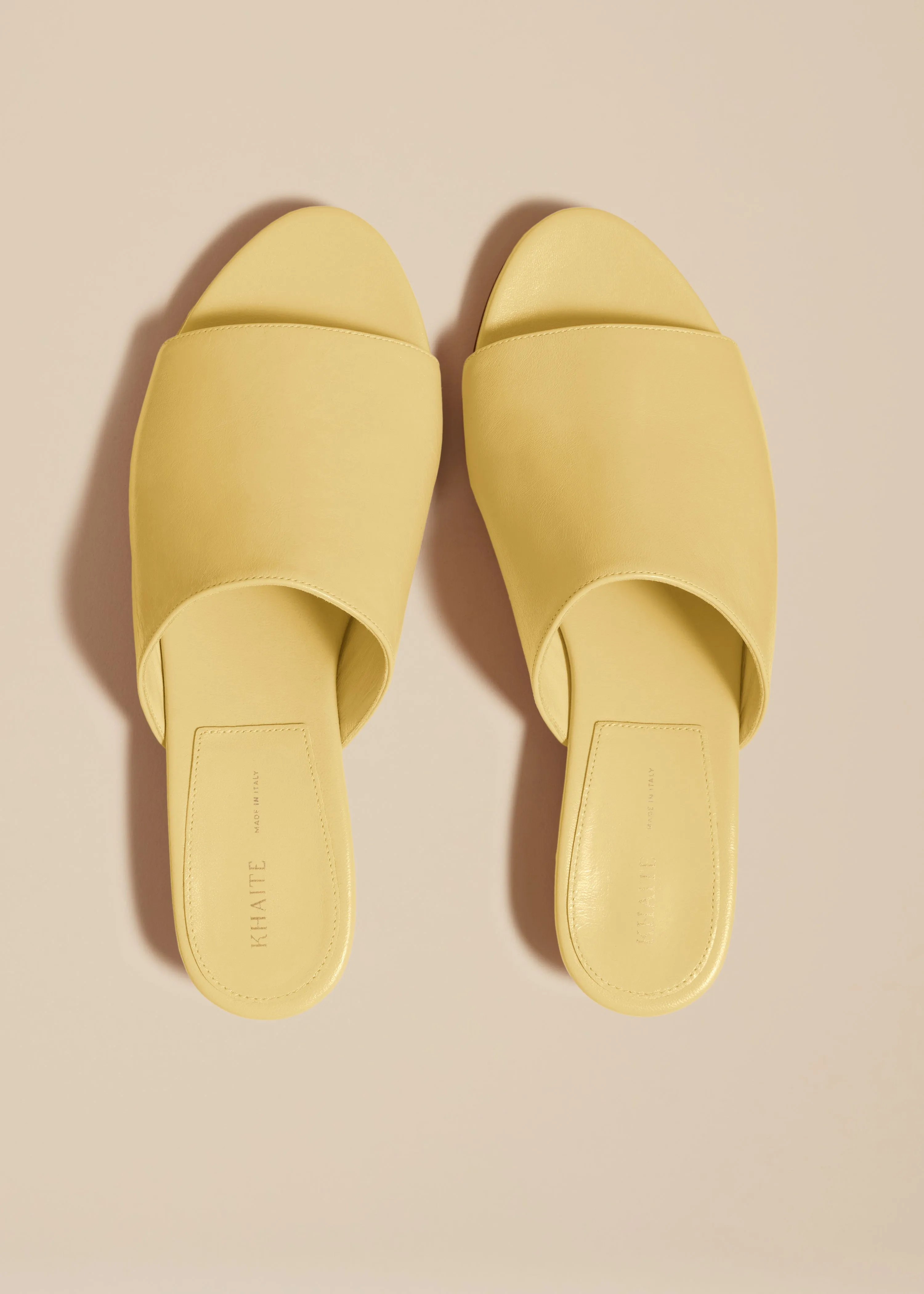 The Marion Slide in Pale Yellow Leather sold by KHAITE product image thumbnail 3