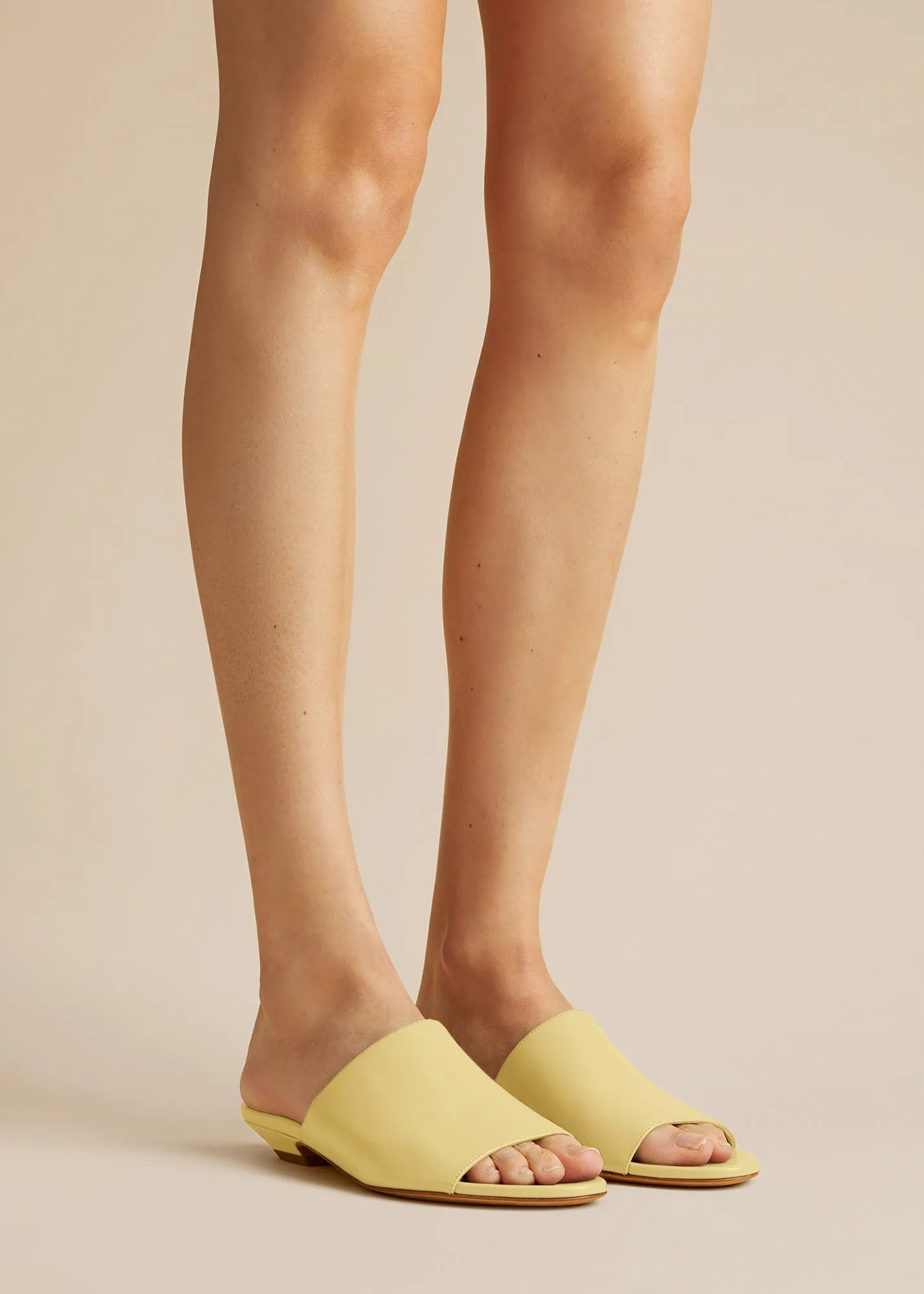 The Marion Slide in Pale Yellow Leather sold by KHAITE product image thumbnail 4