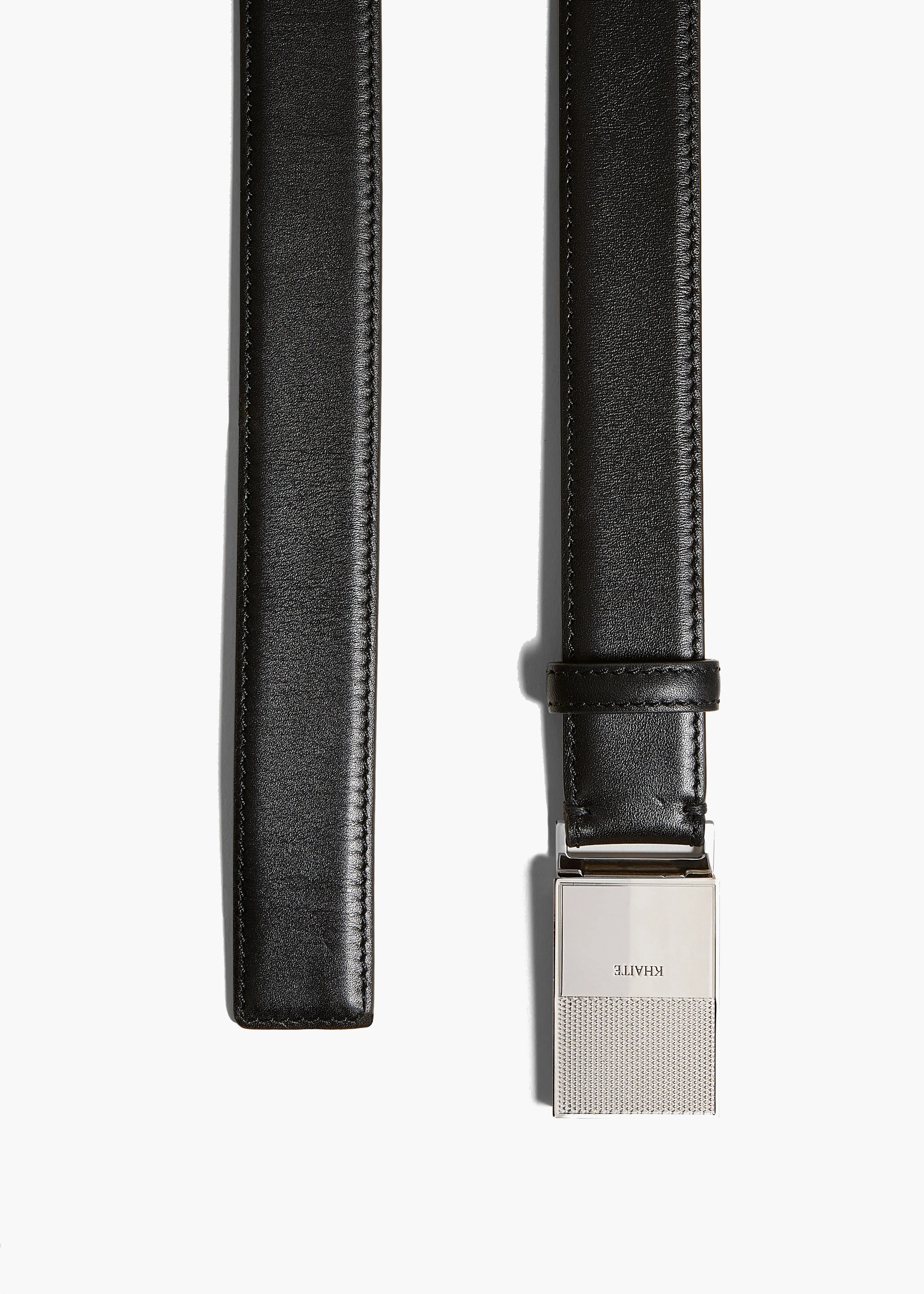Elio Belt in Black Leather with Silver sold by KHAITE product image thumbnail 2
