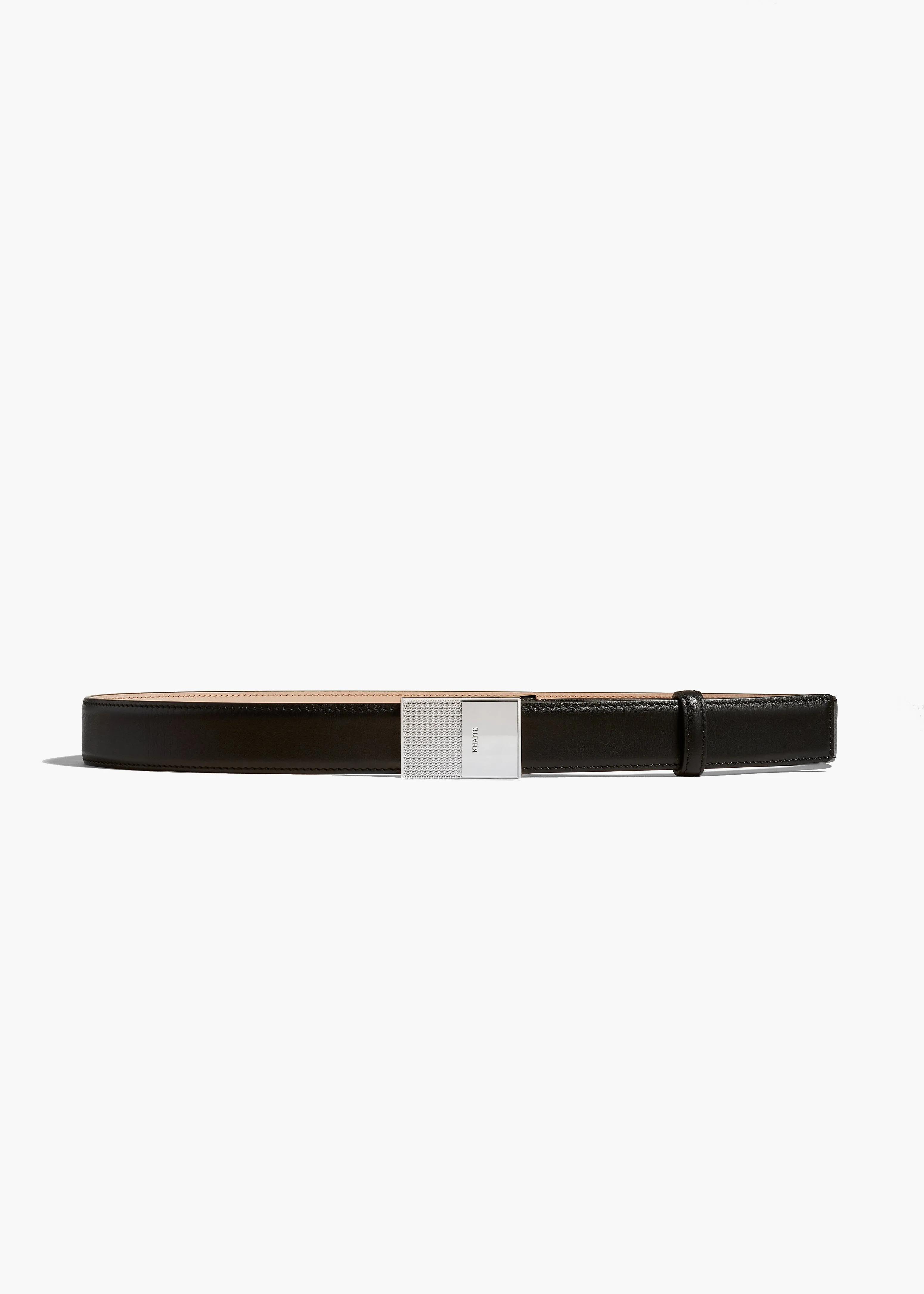 Elio Belt in Black Leather with Silver sold by KHAITE