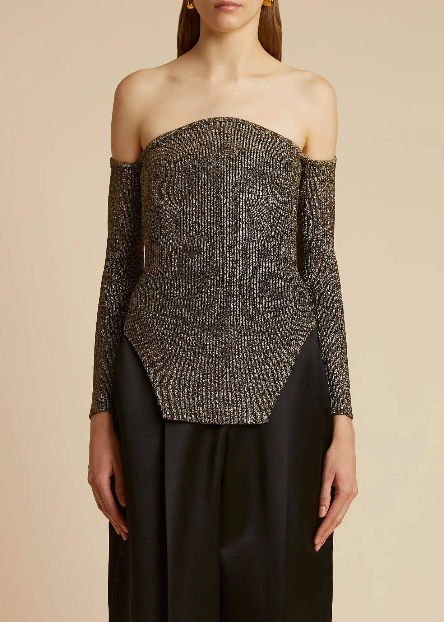 The Maria Top in Gold sold by KHAITE product image thumbnail 2